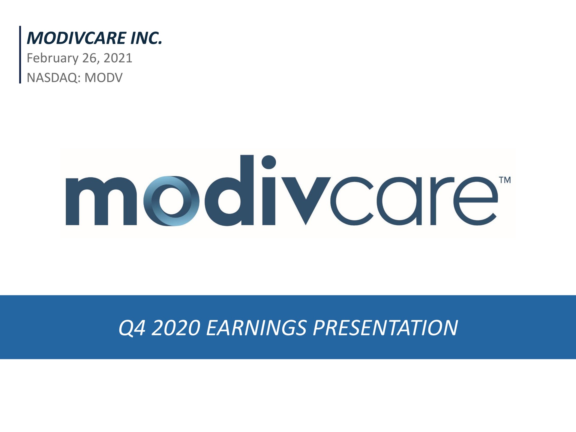 earnings presentation | ModivCare