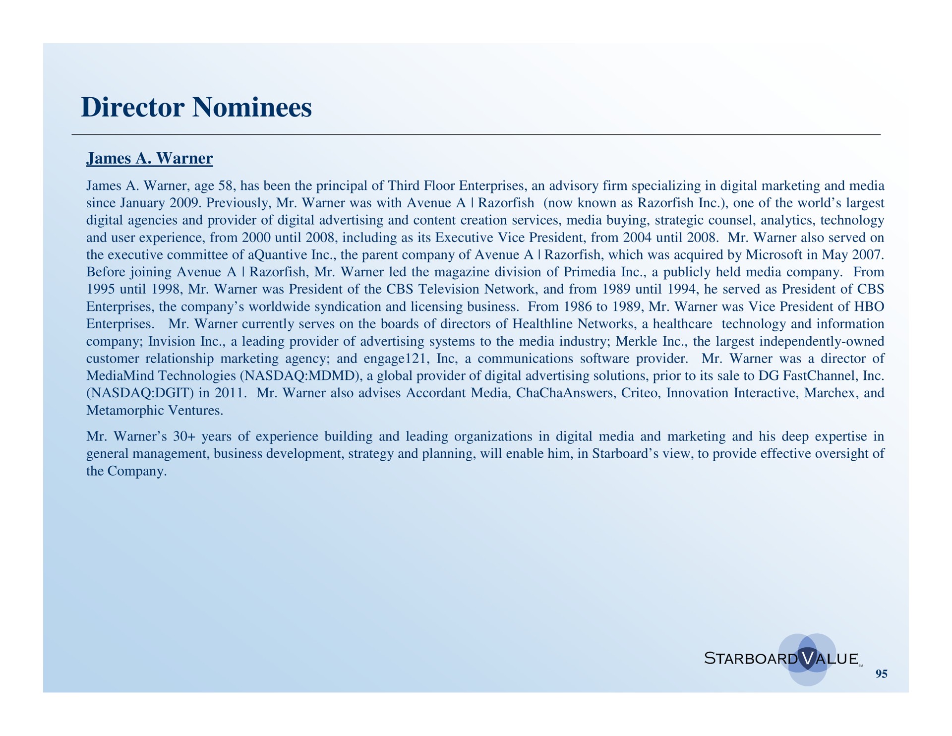 director nominees | Starboard Value