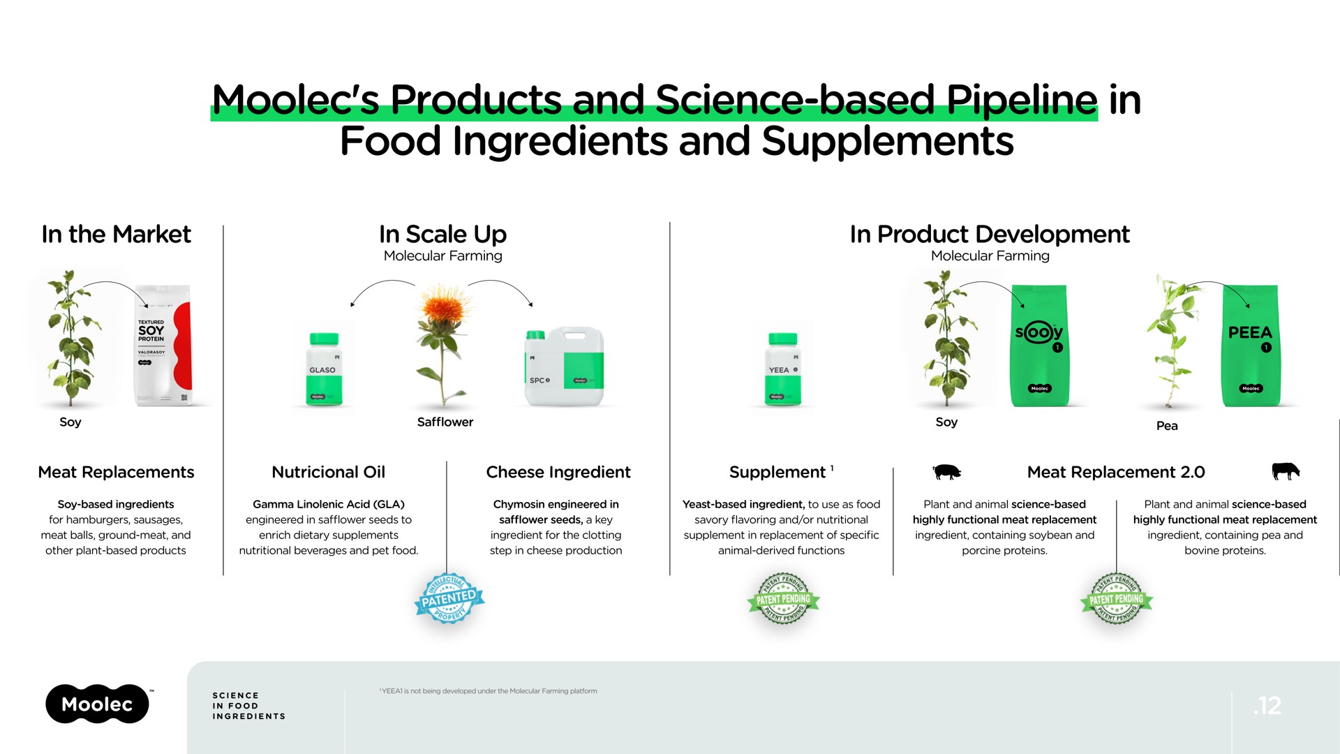 products and science based pipeline in food ingredients and supplements a | Moolec Science