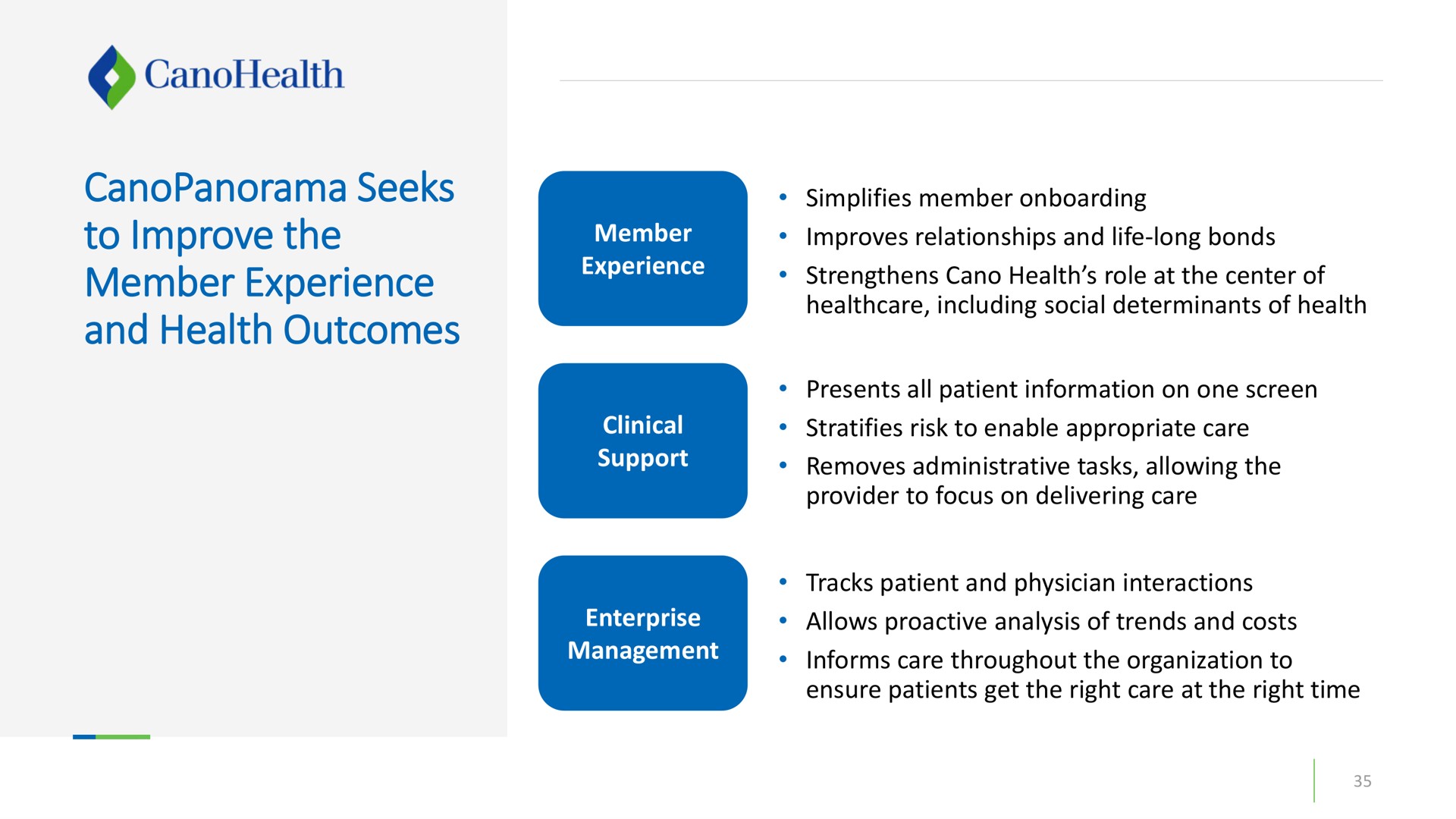 seeks to improve the member experience and health outcomes | Cano Health