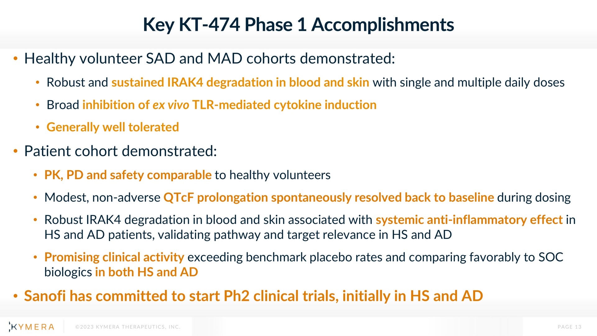 key phase accomplishments | Kymera