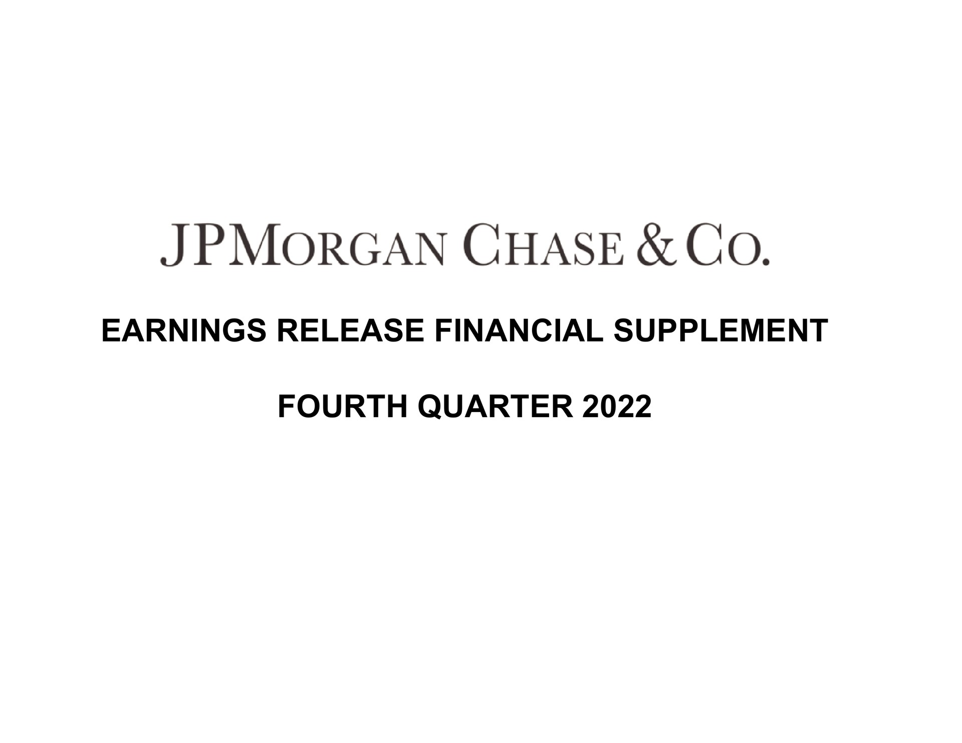 earnings release financial supplement fourth quarter chase | J.P.Morgan