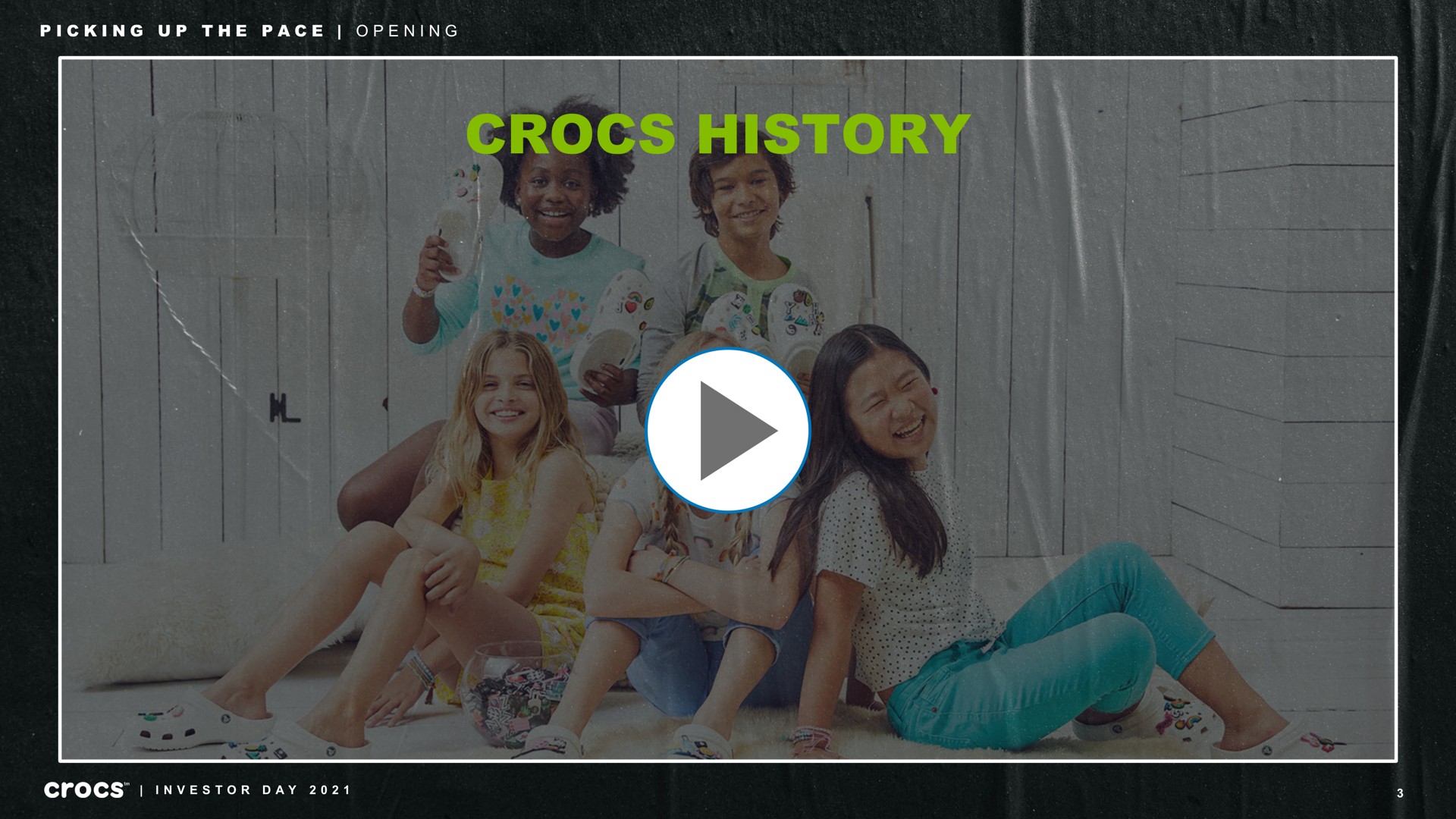 history picking up the pace opening investor day | Crocs