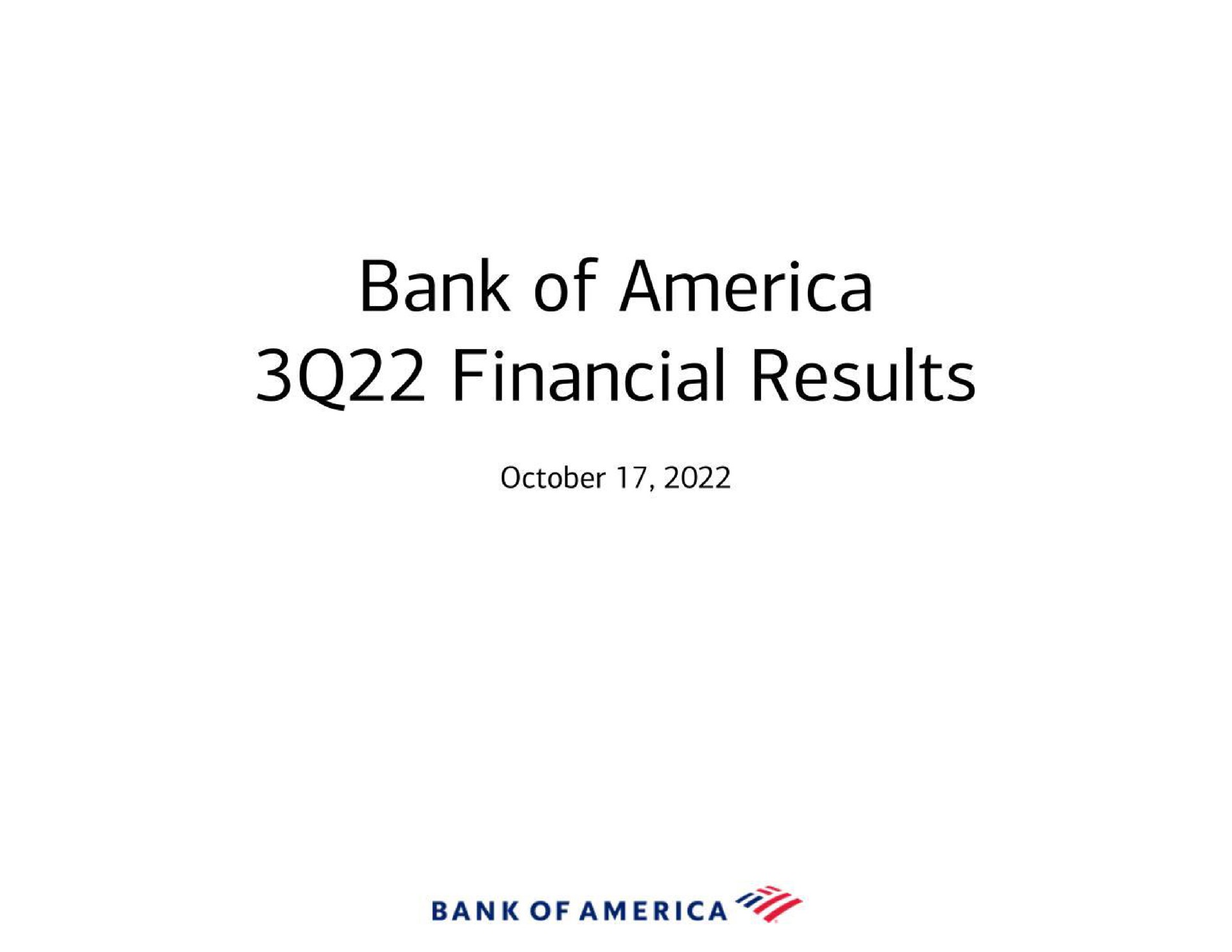 bank of financial results bank of | Bank of America