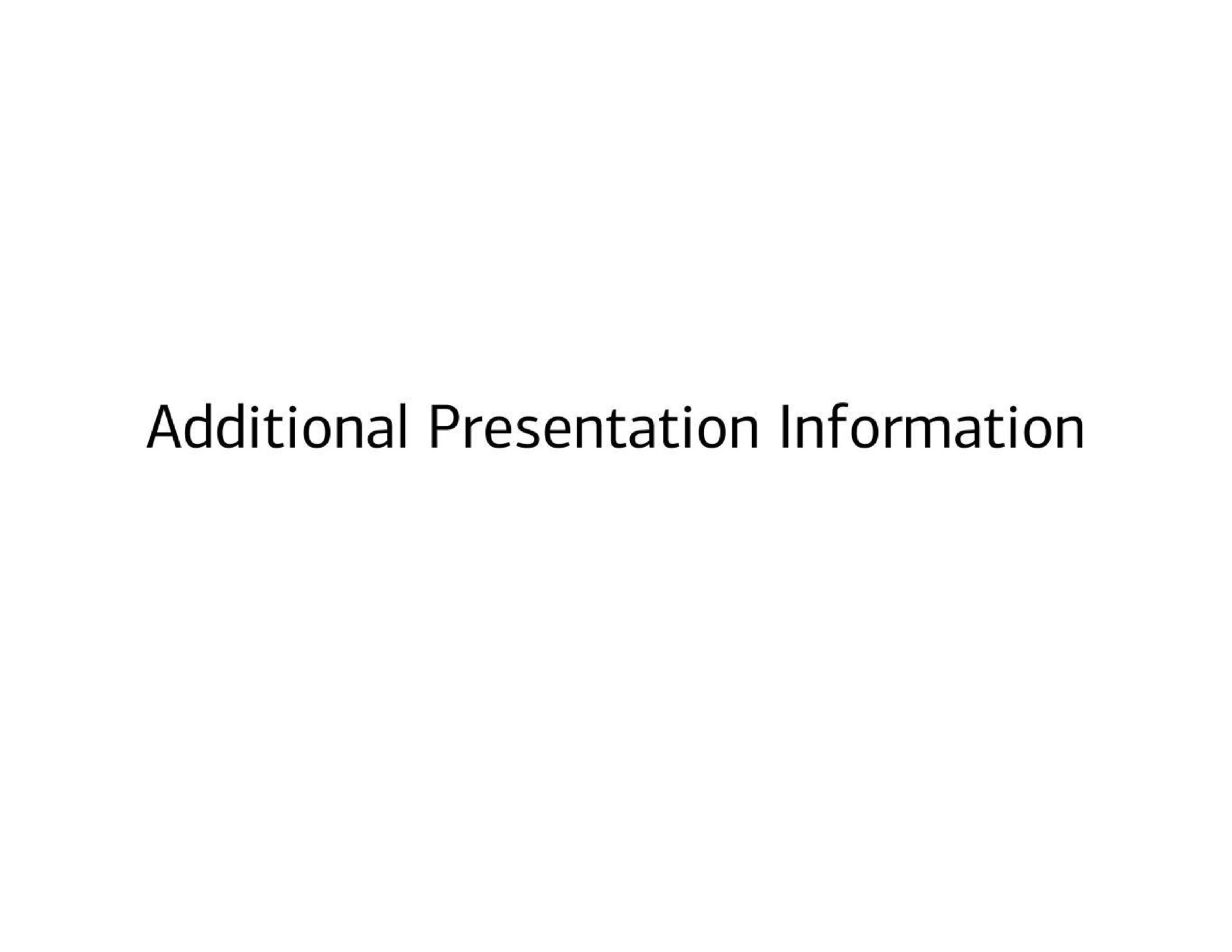 additional presentation information | Bank of America