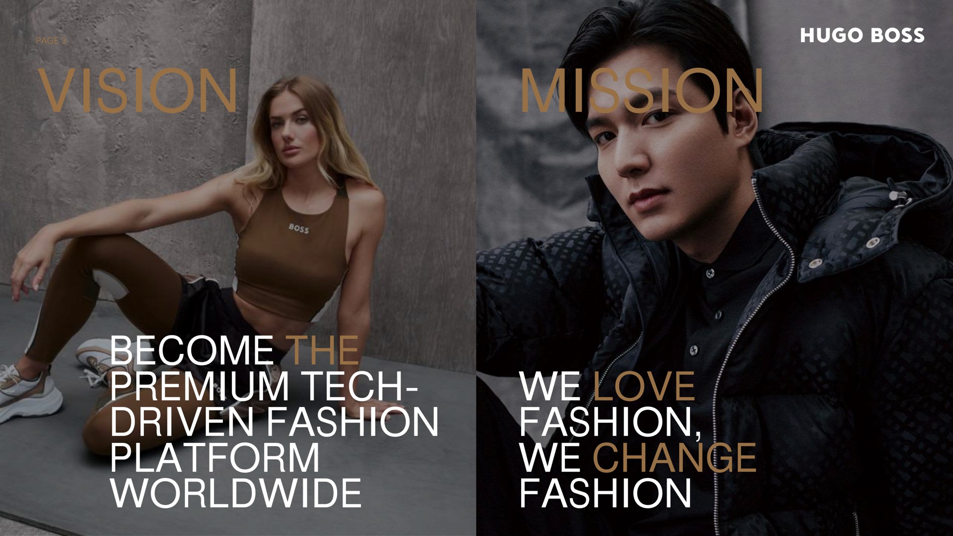 vision mission become the premium tech driven fashion platform we love fashion we change fashion | Hugo Boss