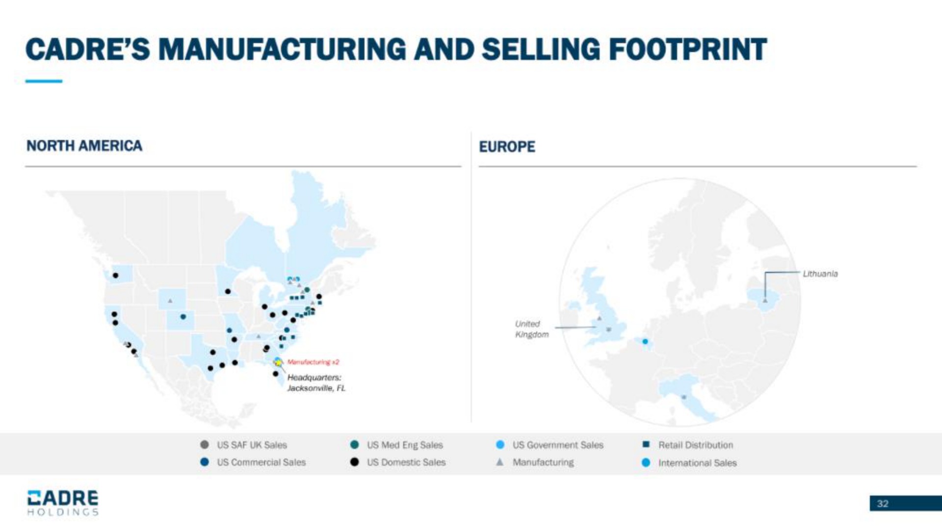 cadre manufacturing and selling footprint | Cadre Holdings