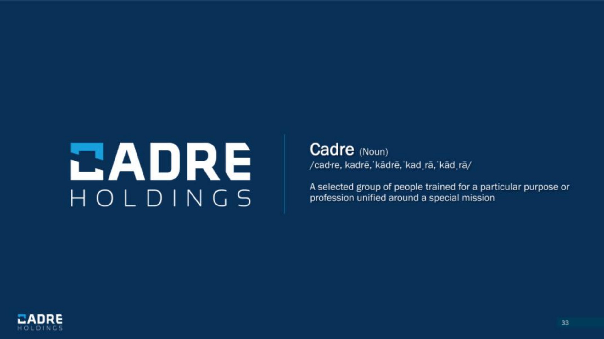 cadre | Cadre Holdings