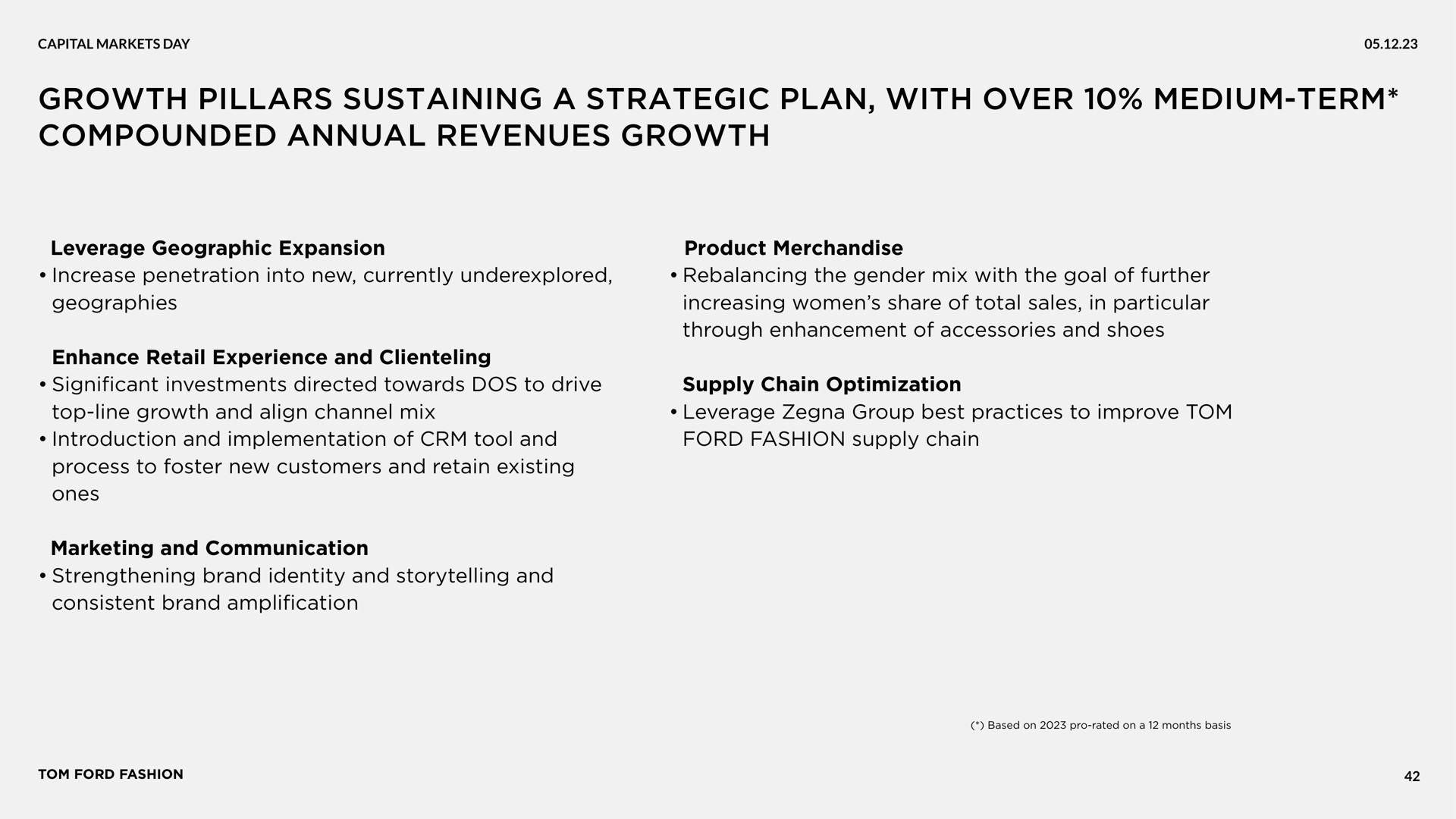 growth pillars sustaining a strategic plan with over medium term compounded annual revenues growth | Zegna