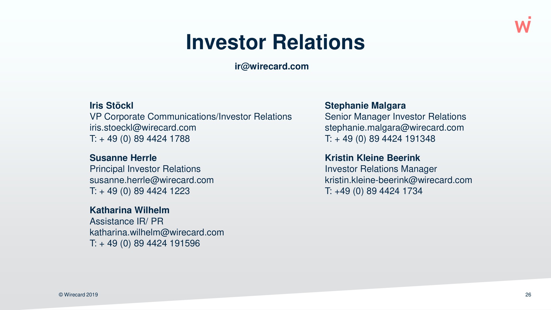 investor relations | Wirecard