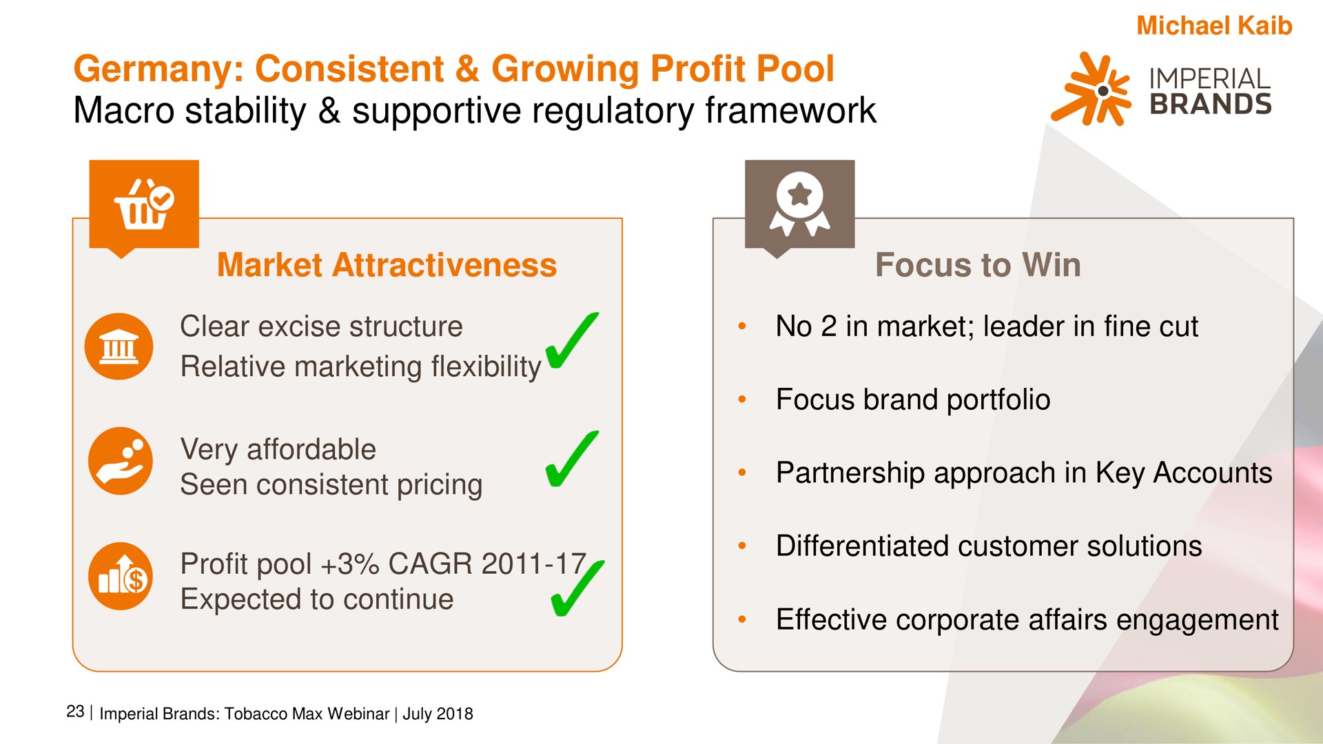 consistent growing profit pool macro stability supportive regulatory framework me imperial very affordable | Imperial Brands