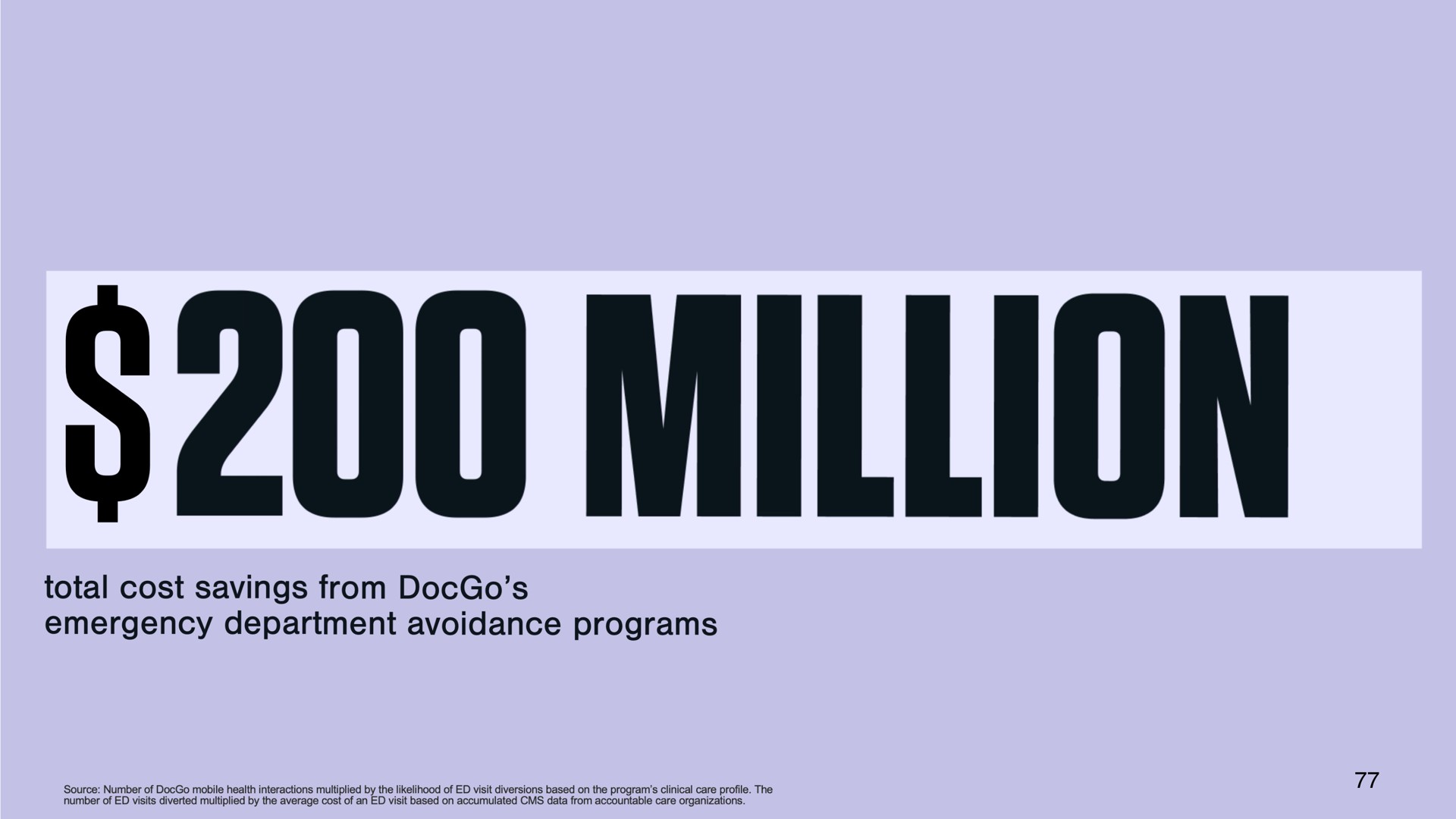 million total cost savings from emergency department avoidance programs | DocGo