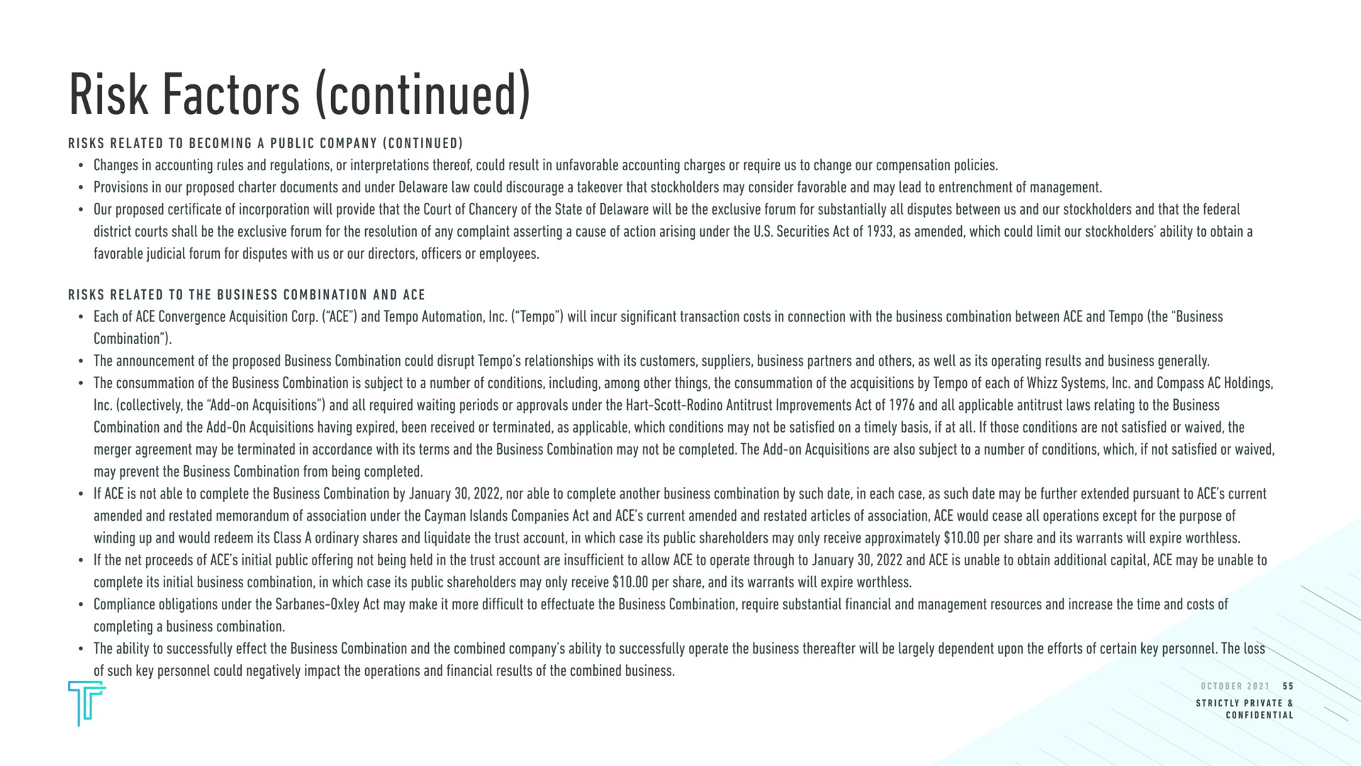 risk factors continued combination | Tempo