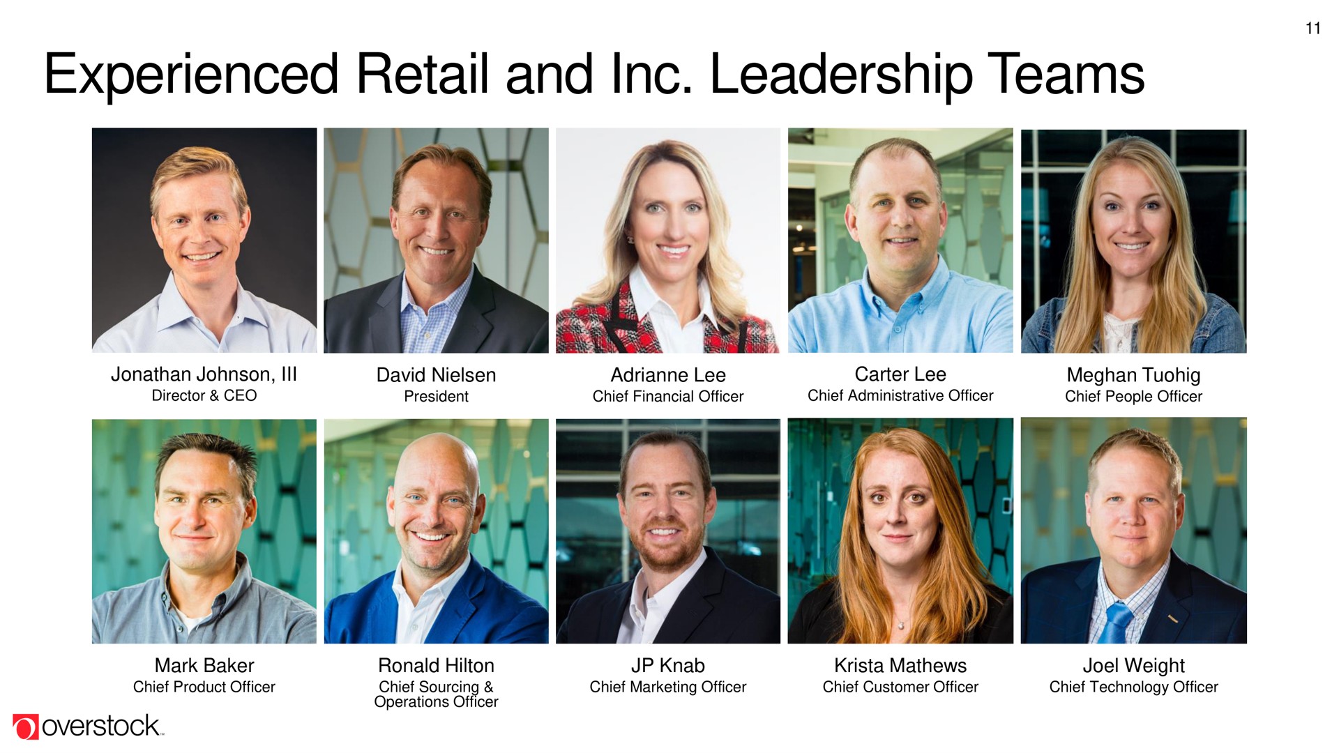 experienced retail and leadership teams | Overstock