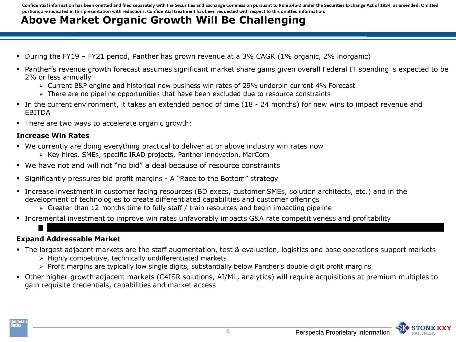 above market organic growth will be challenging expand market | Perspecta