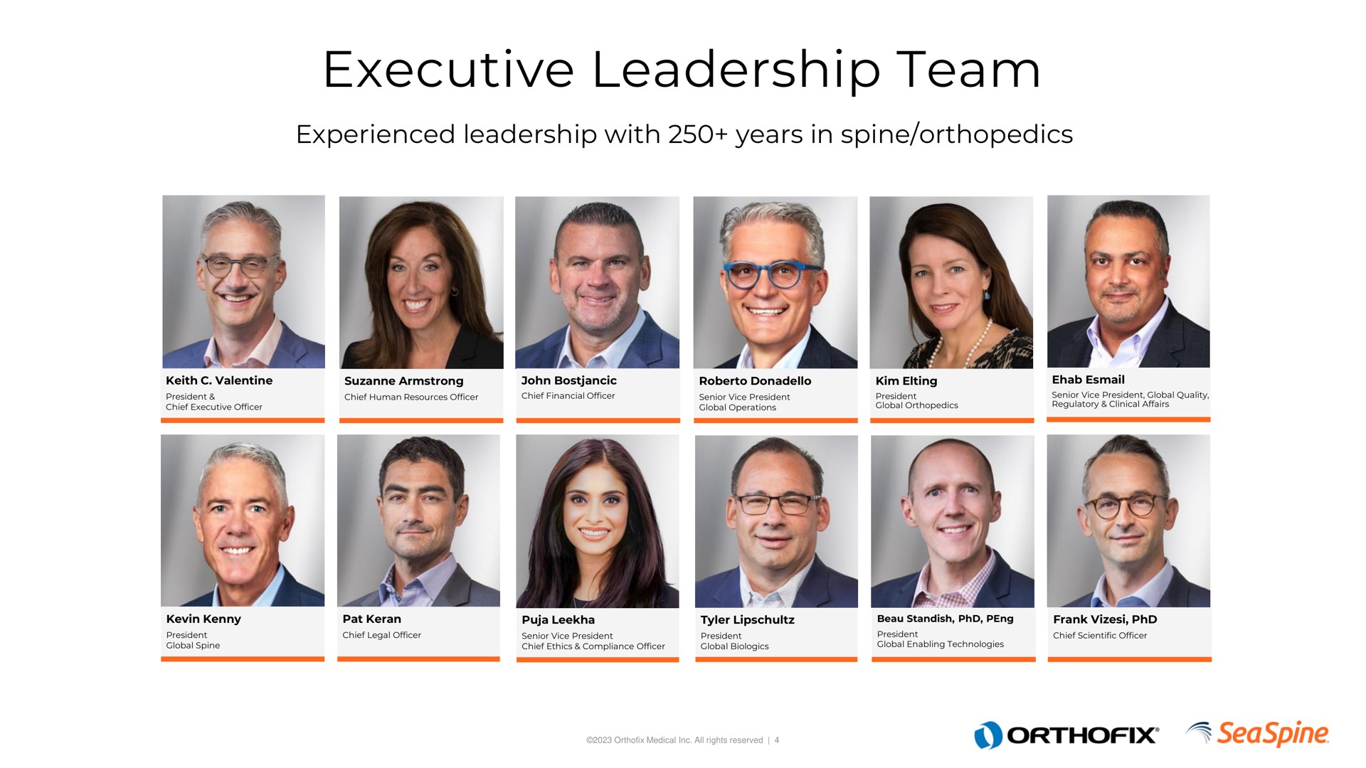executive leadership team | Orthofix