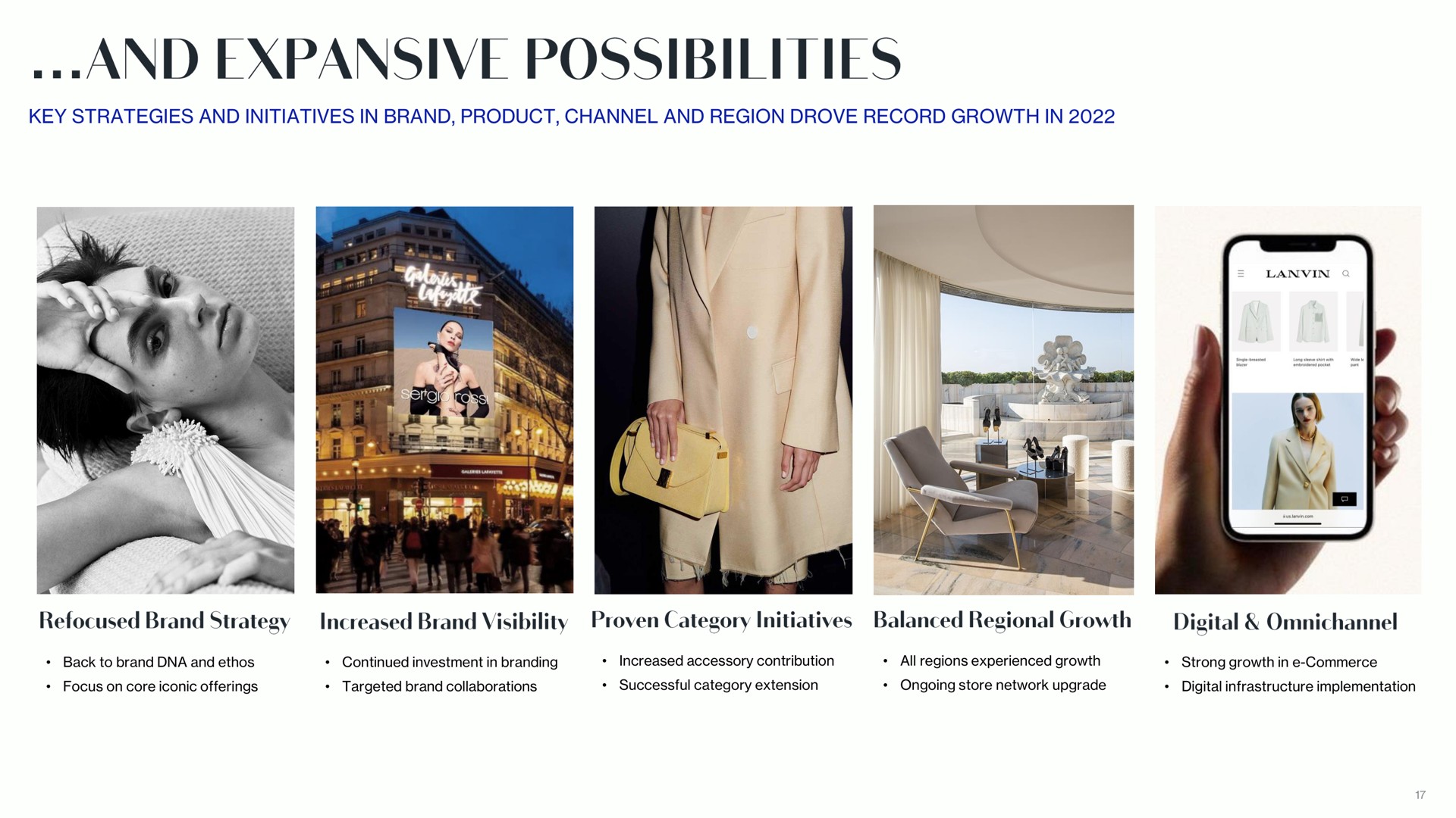 key strategies and initiatives in brand product channel and region drove record growth in expansive | Lanvin
