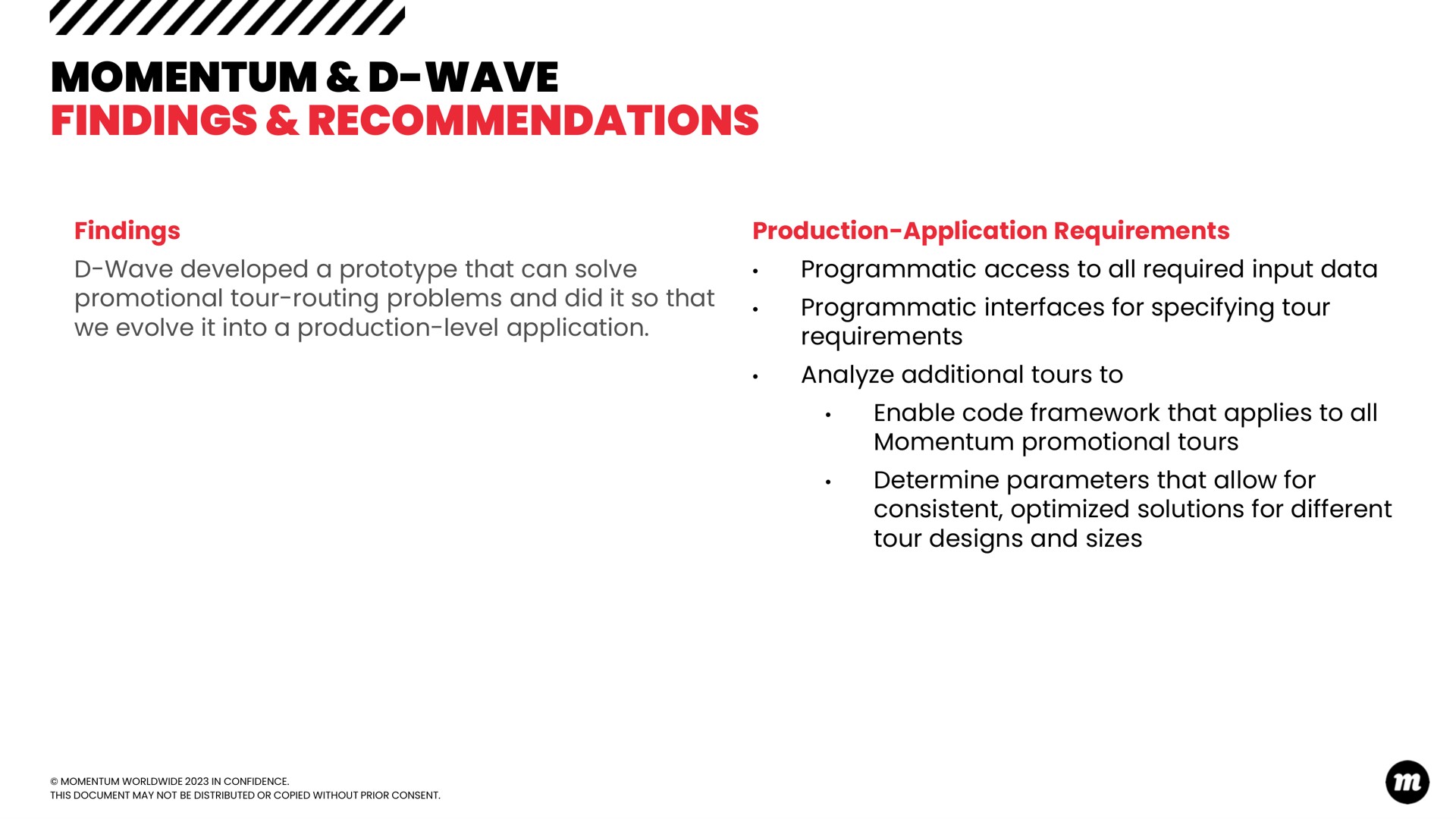 momentum wave findings recommendations wave | D-Wave