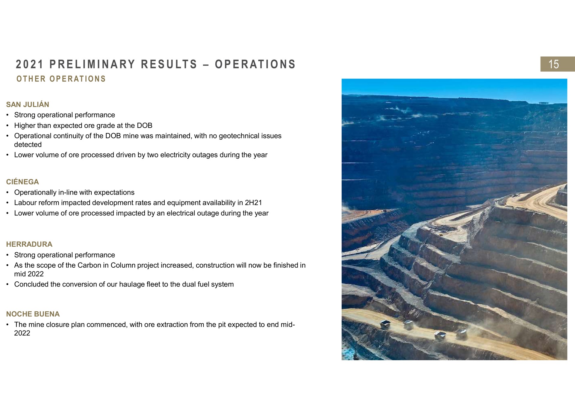 i i a at i preliminary results operations other operations | Fresnillo