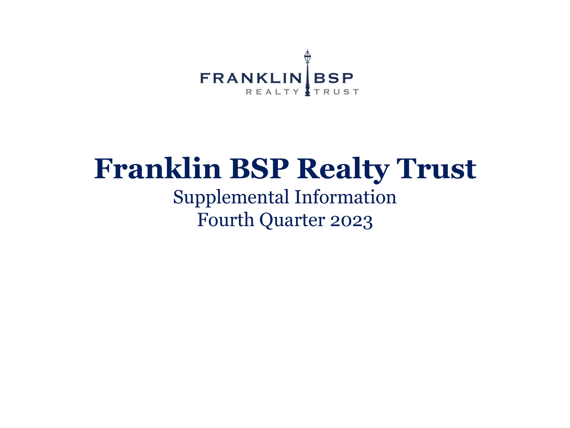 franklin realty trust supplemental information fourth quarter | Franklin BSP Realty Trust