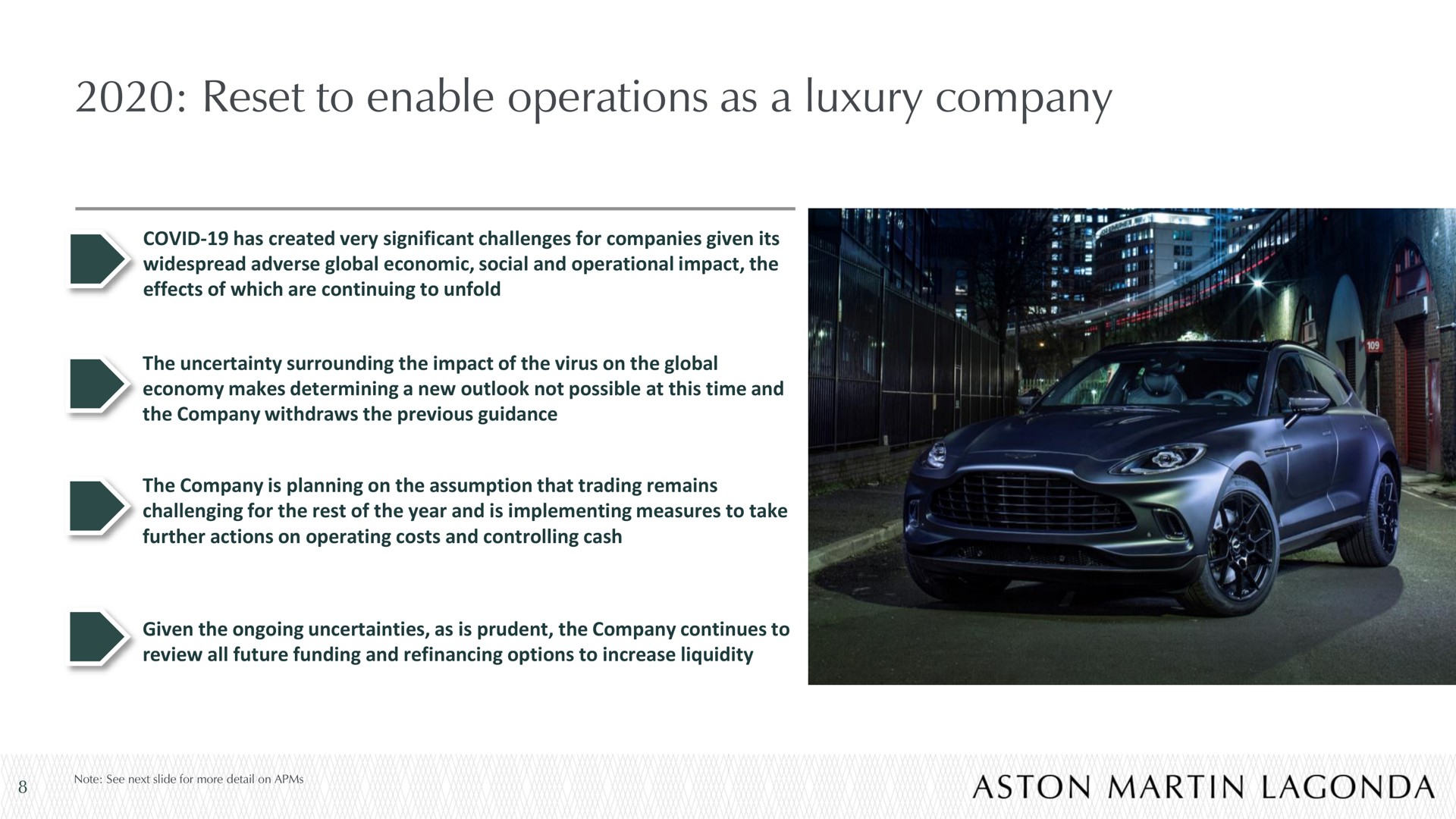 reset to enable operations as a luxury company | Aston Martin Lagonda