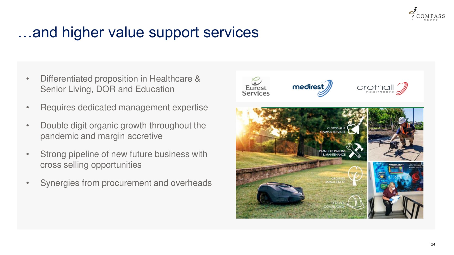 and higher value support services | Compass Group
