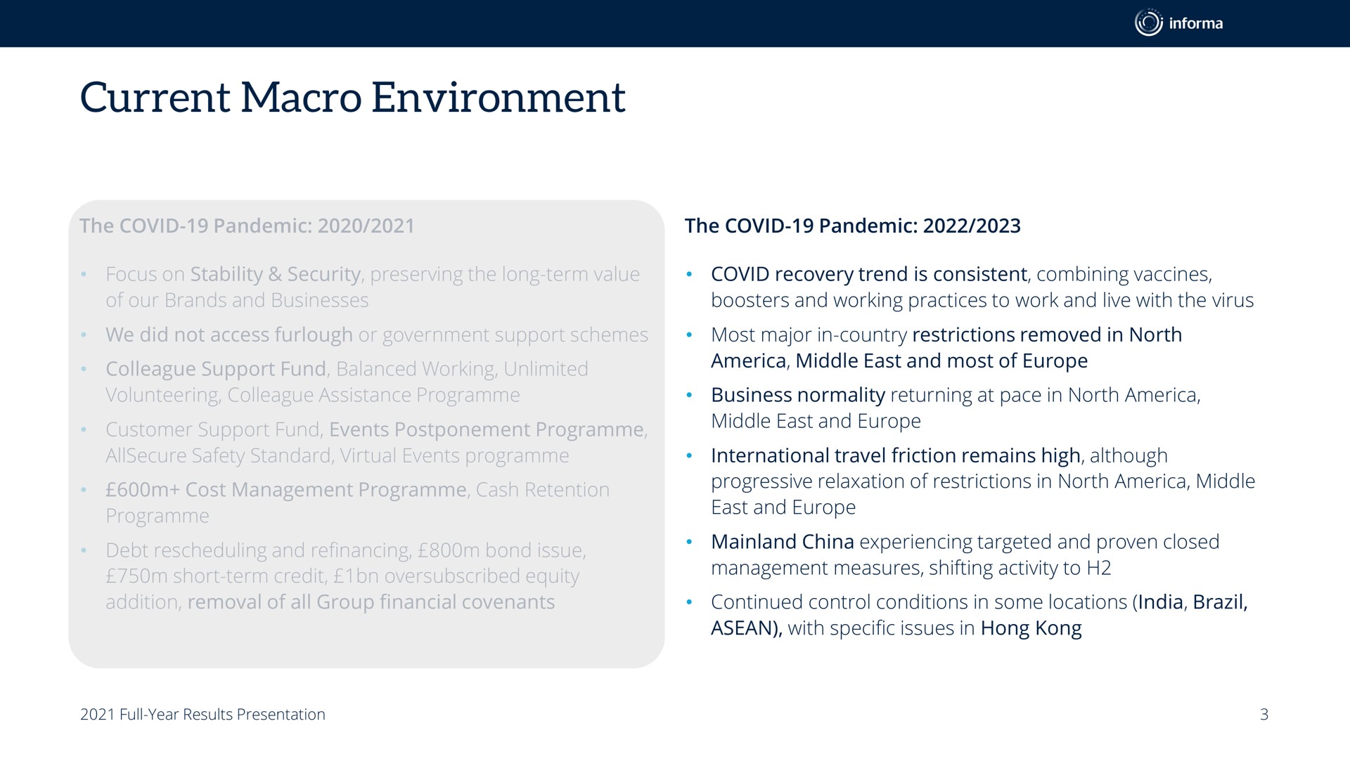 current macro environment | Informa