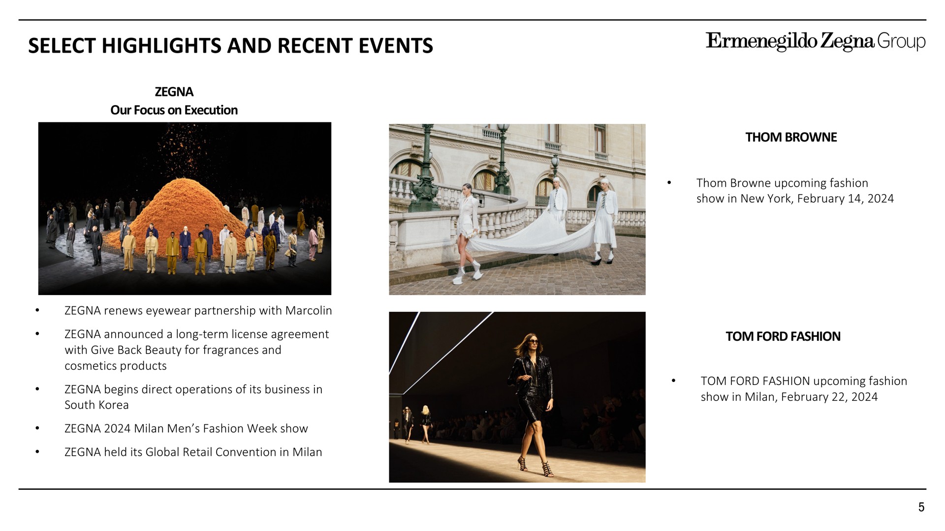 select highlights and recent events | Zegna