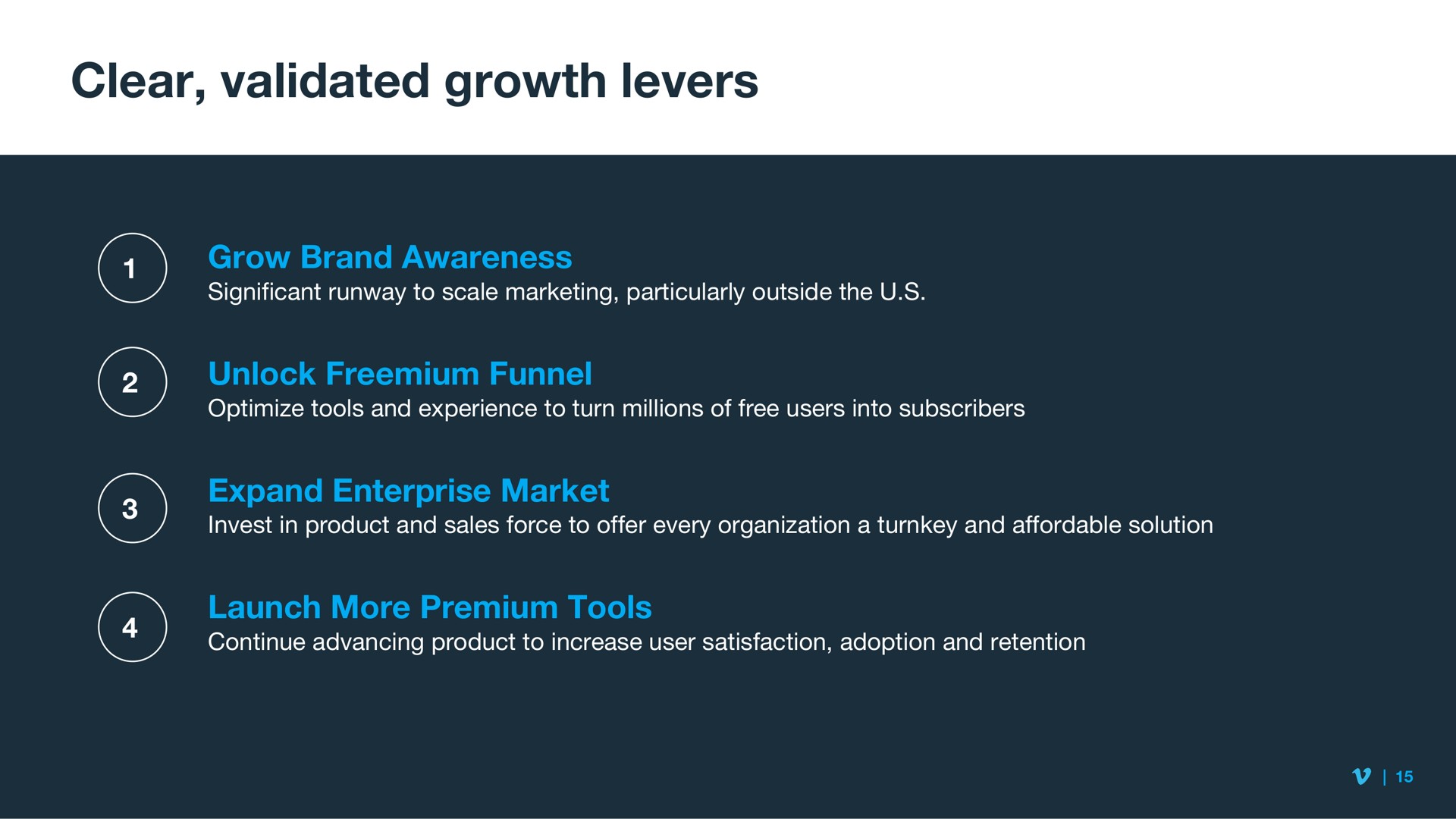 clear validated growth levers so | Vimeo