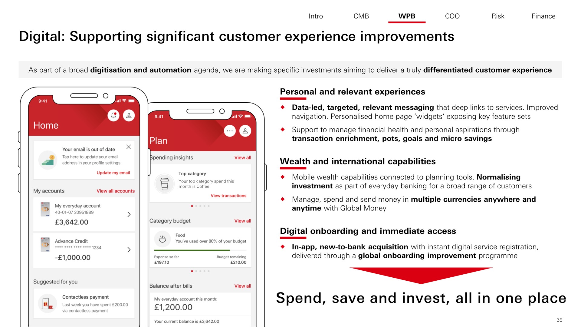 digital supporting significant customer experience improvements spend save and invest all in one place | HSBC