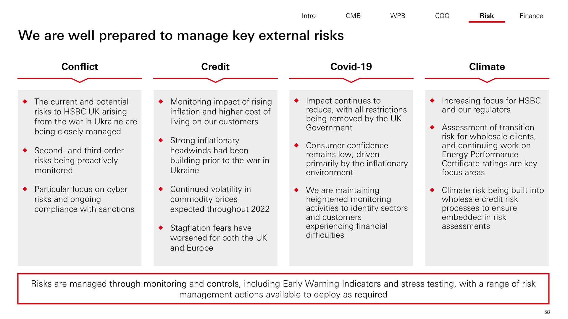 we are well prepared to manage key external risks | HSBC