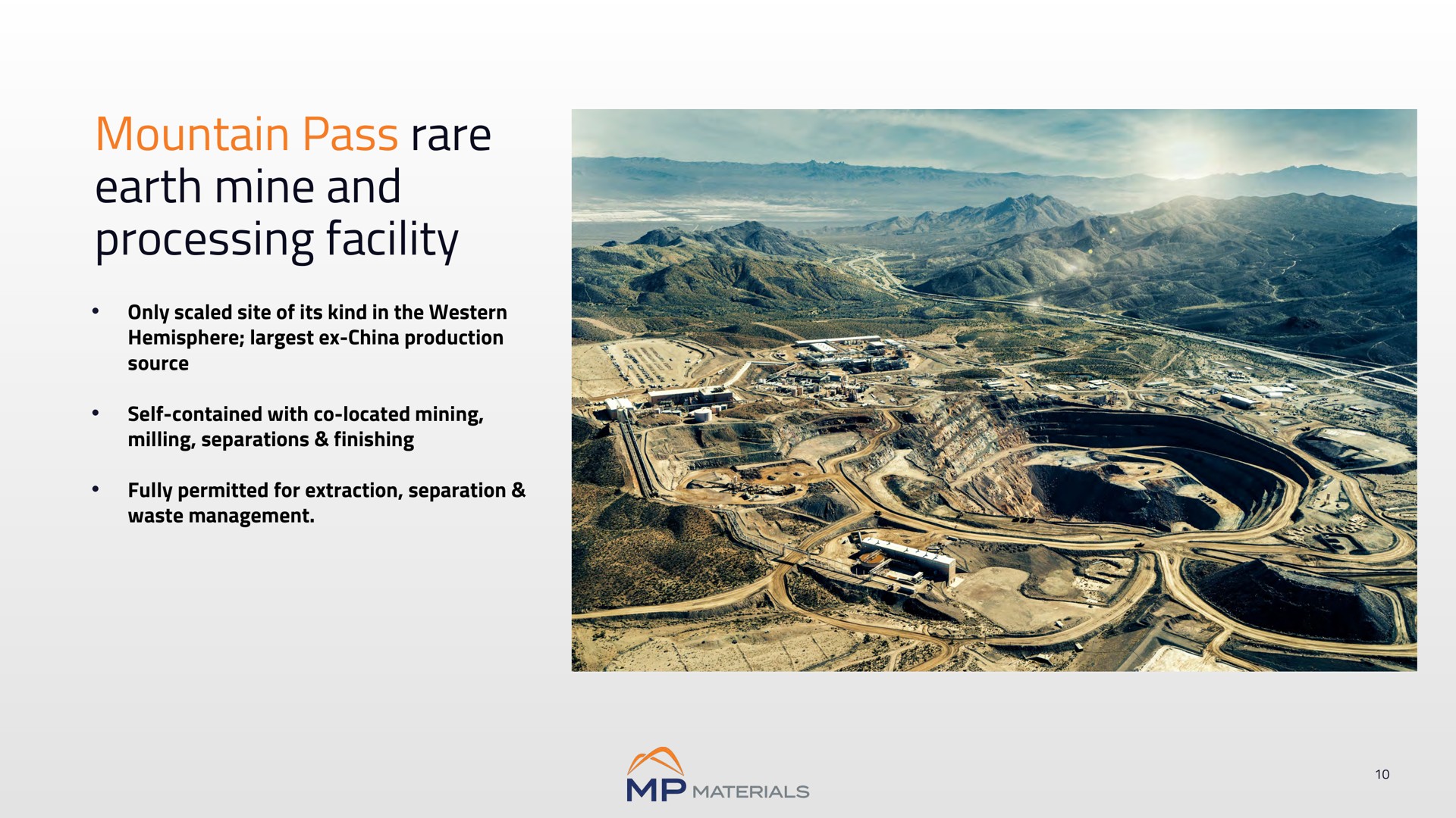 mountain pass rare earth mine and processing facility | MP Materials