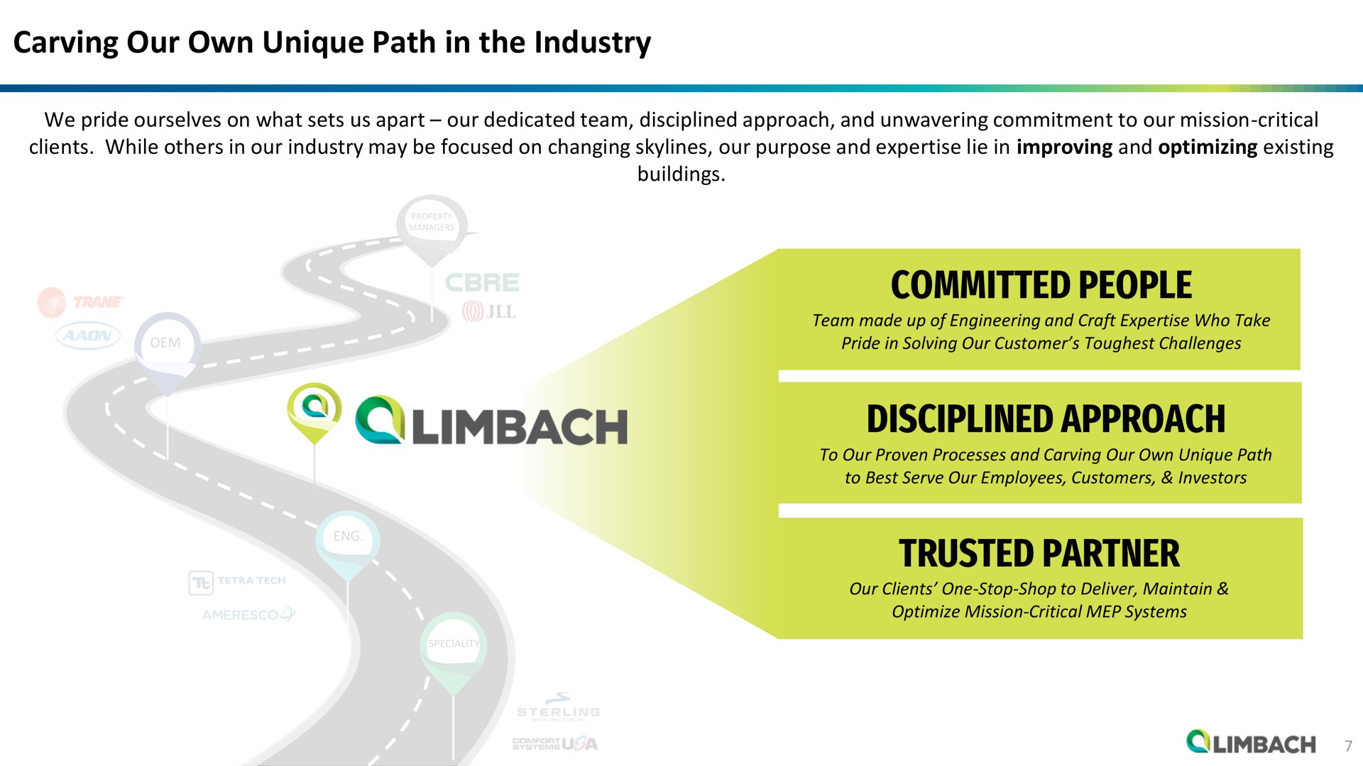 carving our own unique path in the industry committed people disciplined approach trusted partner | Limbach Holdings