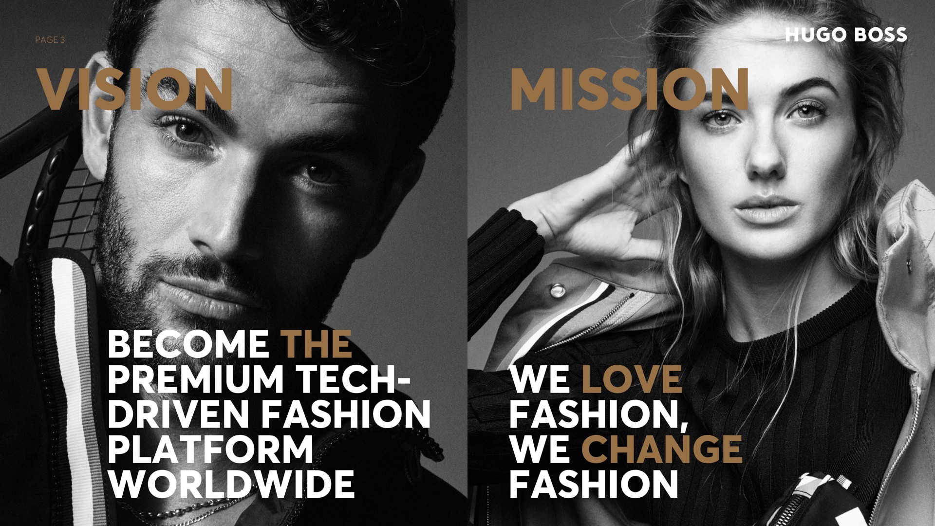 page vision mission become the premium tech driven fashion platform we love fashion we change fashion | Hugo Boss