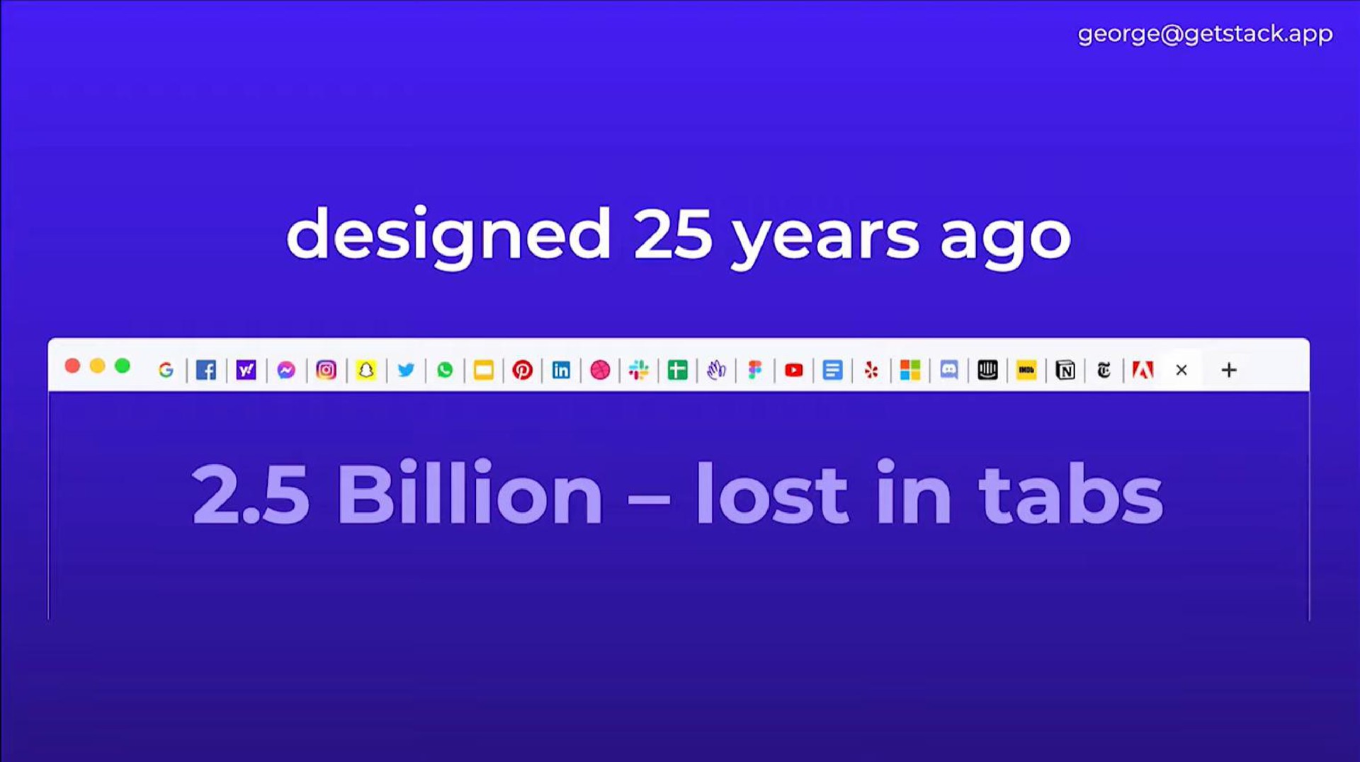 designed years ago billion lost in tabs | Stack.app