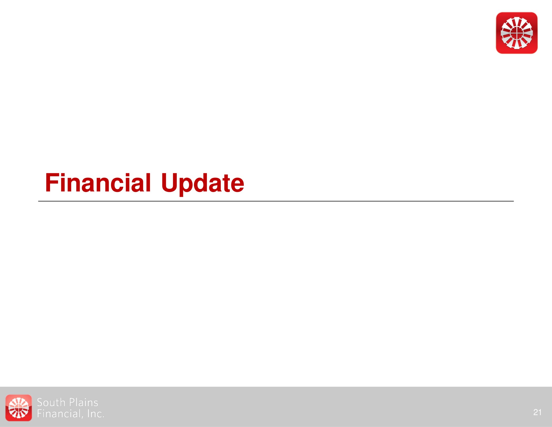financial update | South Plains Financial