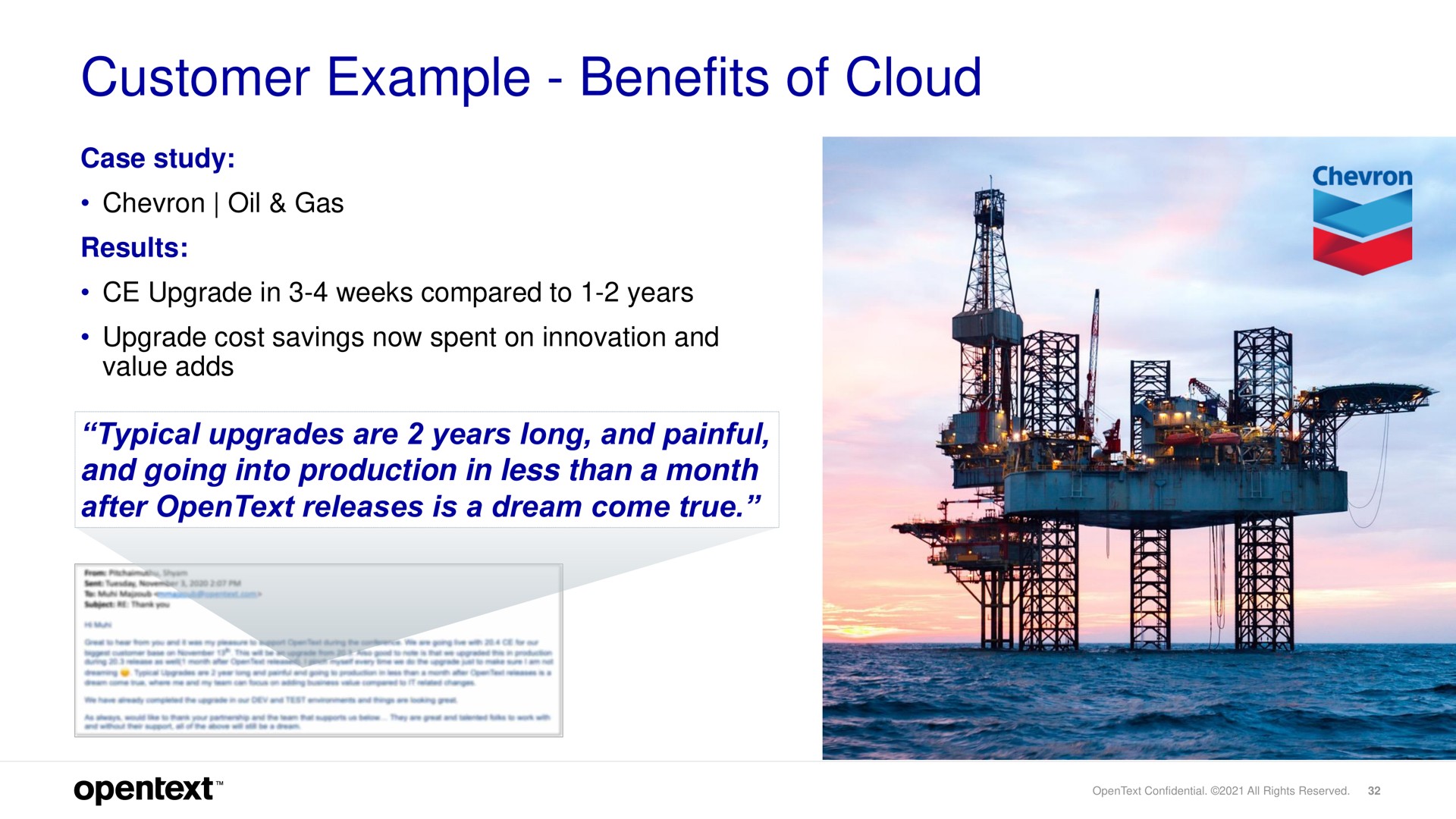 customer example benefits of cloud | OpenText