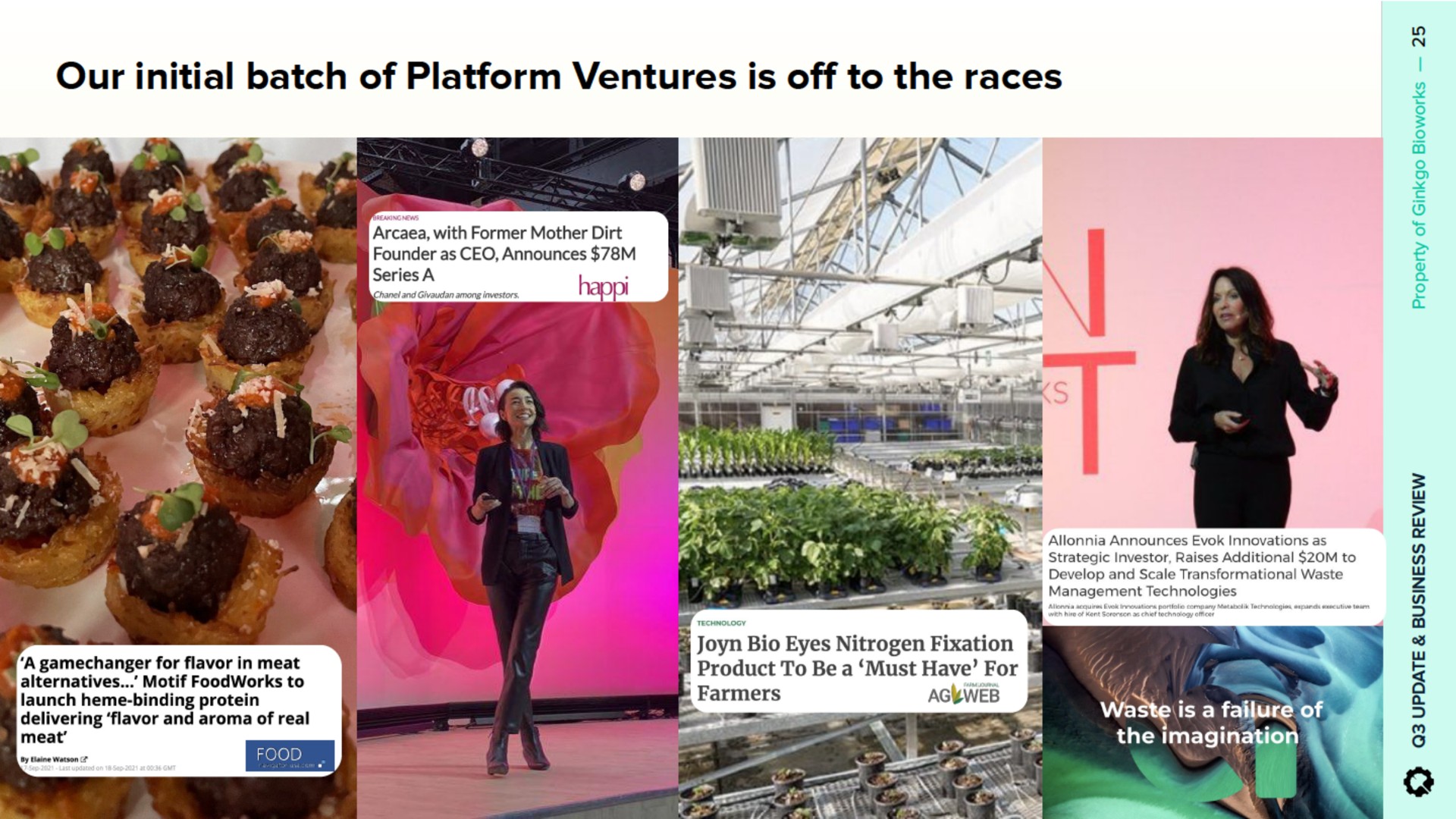 our initial batch of platform ventures is off to the races | Ginkgo