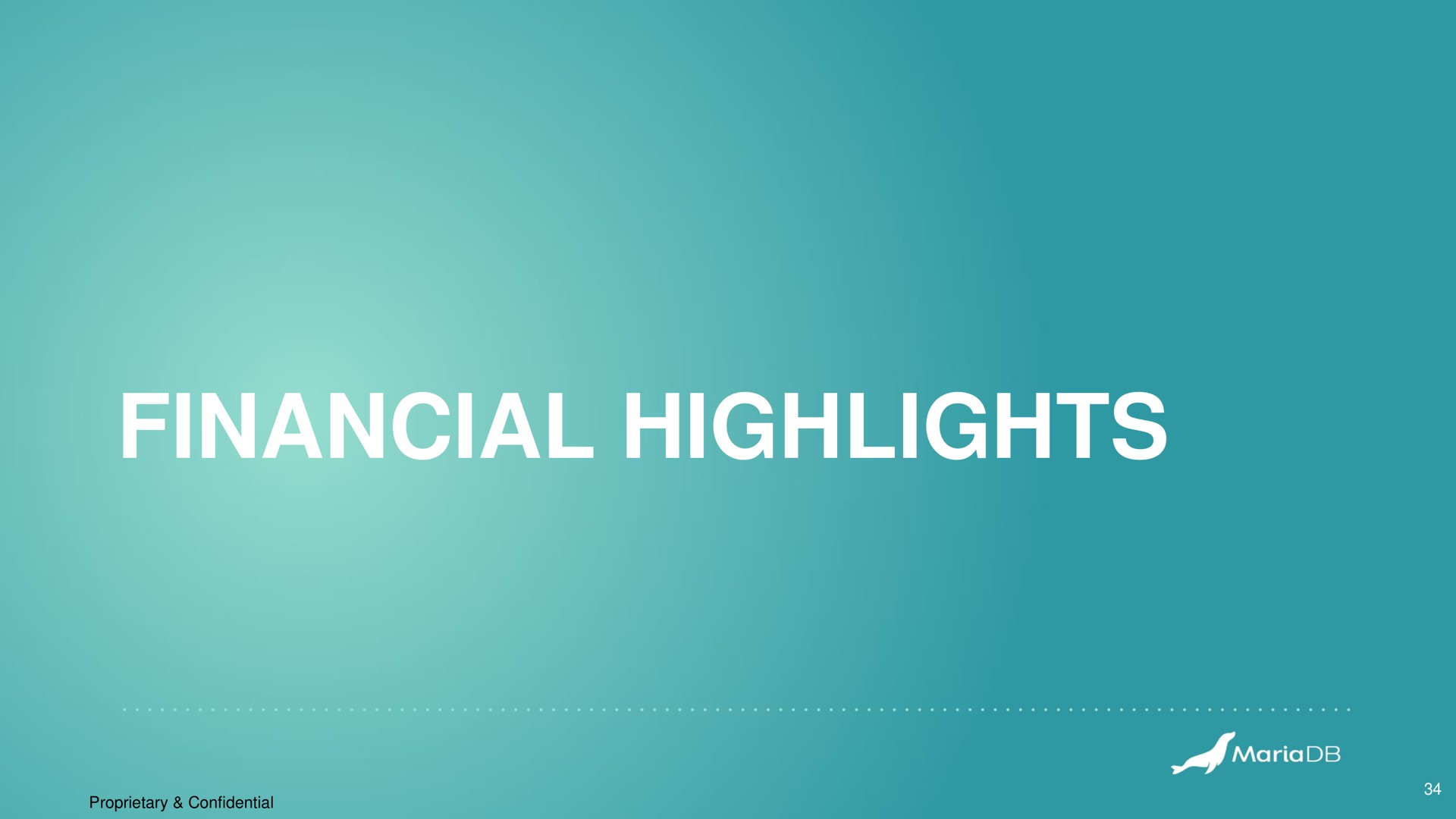 financial highlights | MariaDB