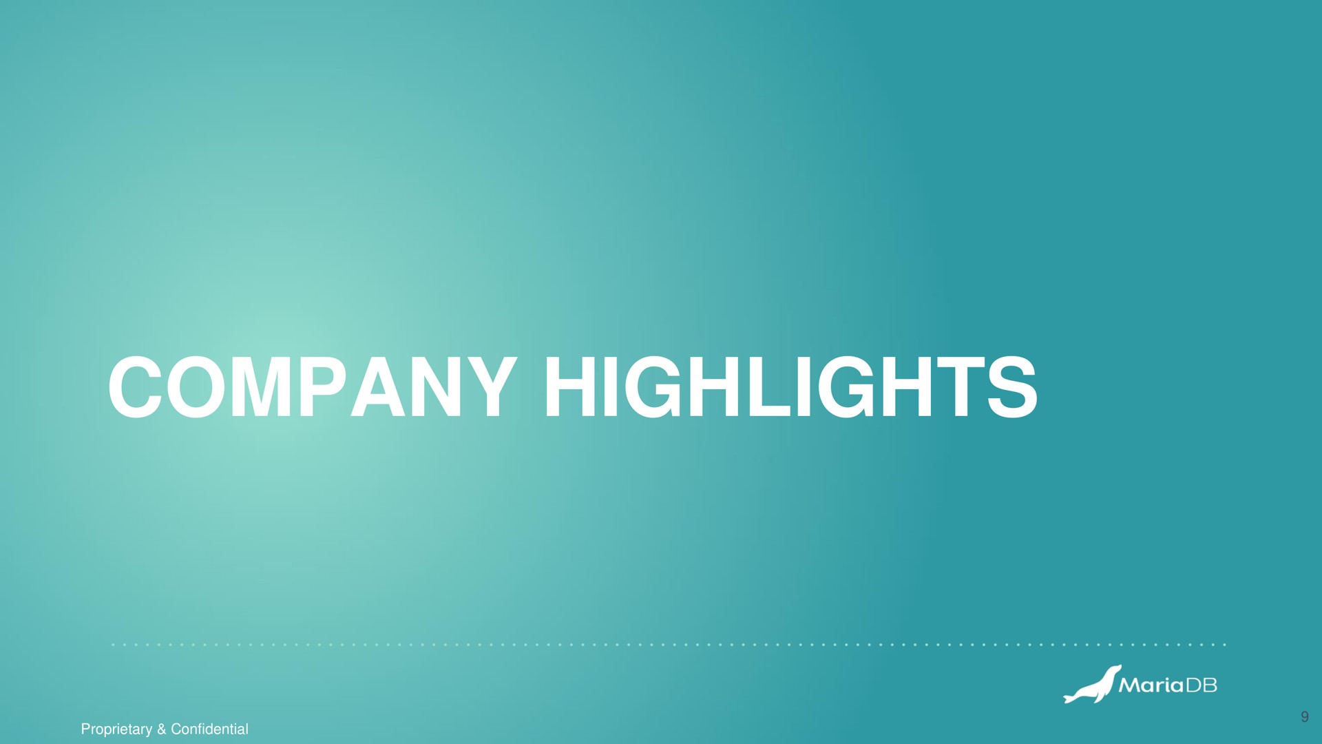 company highlights | MariaDB