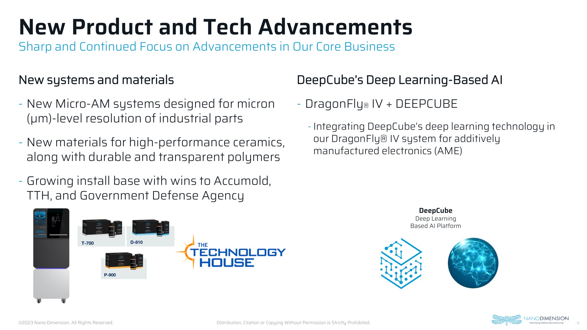new product and tech advancements tee technology house i a | Nano Dimension