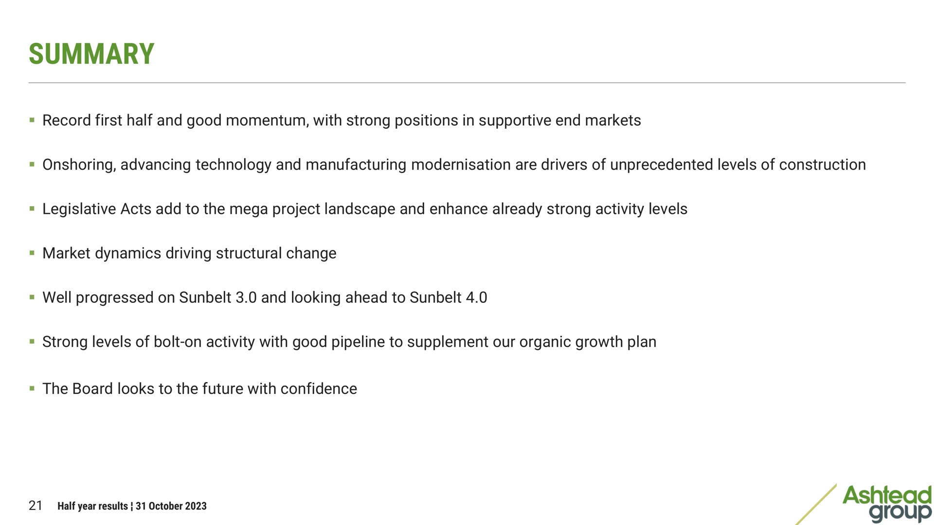 summary | Ashtead Group