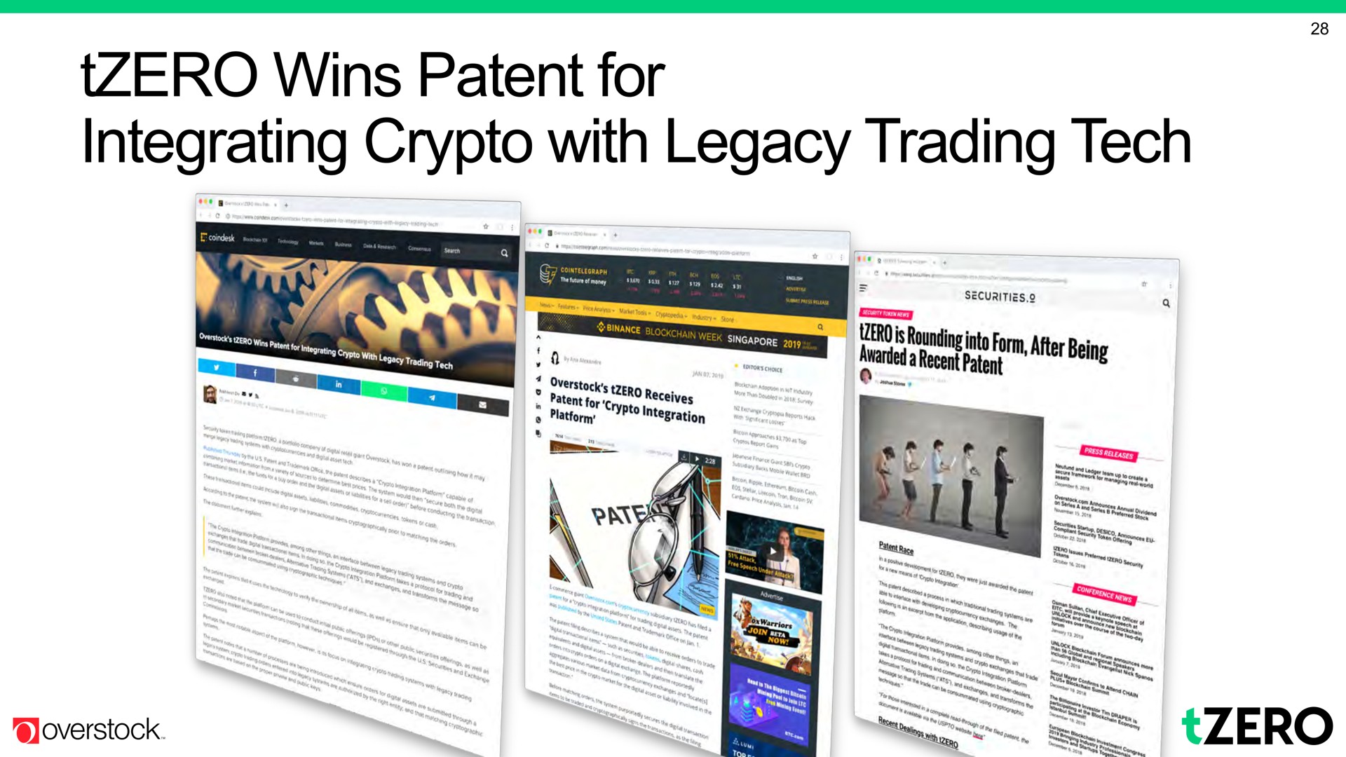 wins patent for integrating with legacy trading tech | Overstock