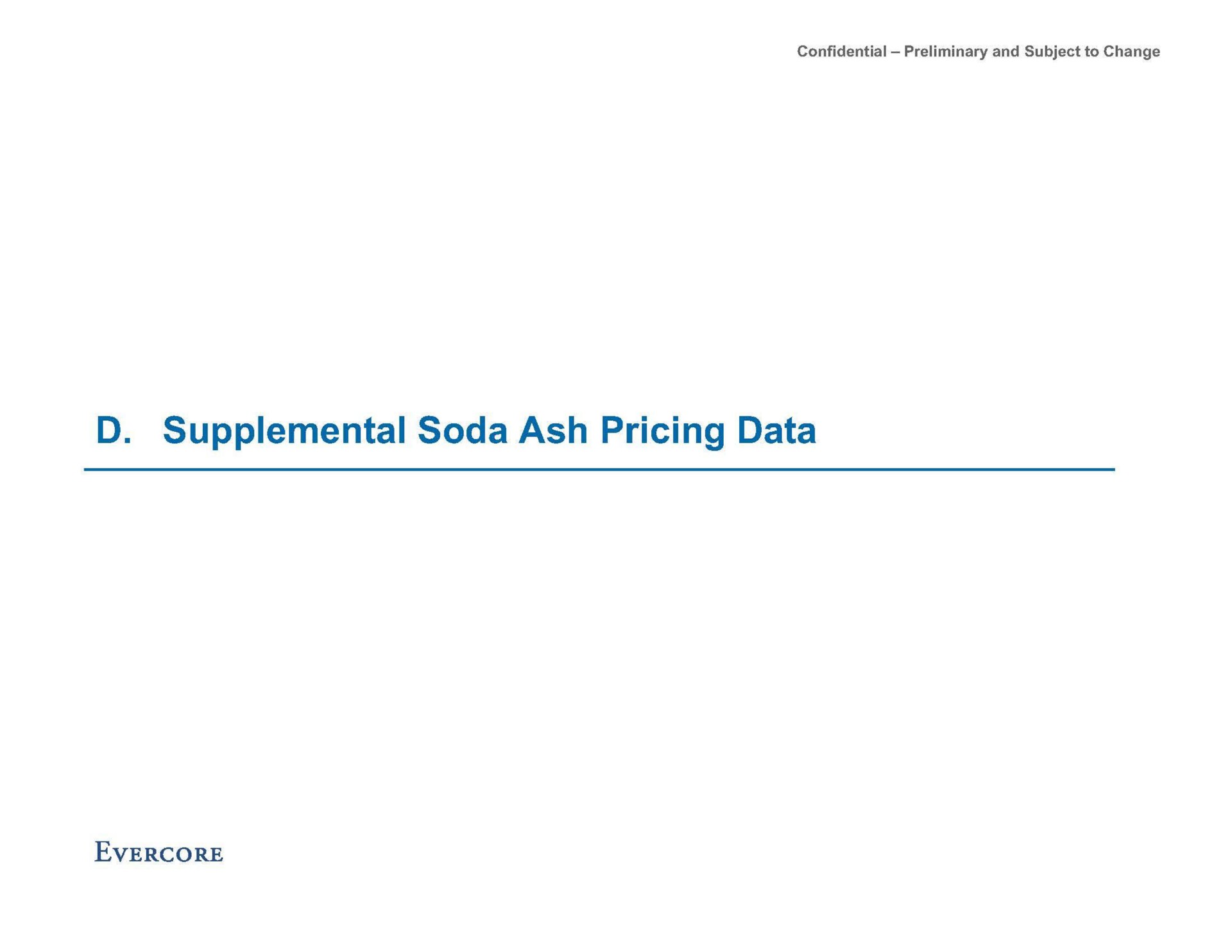 supplemental soda ash pricing data | Evercore