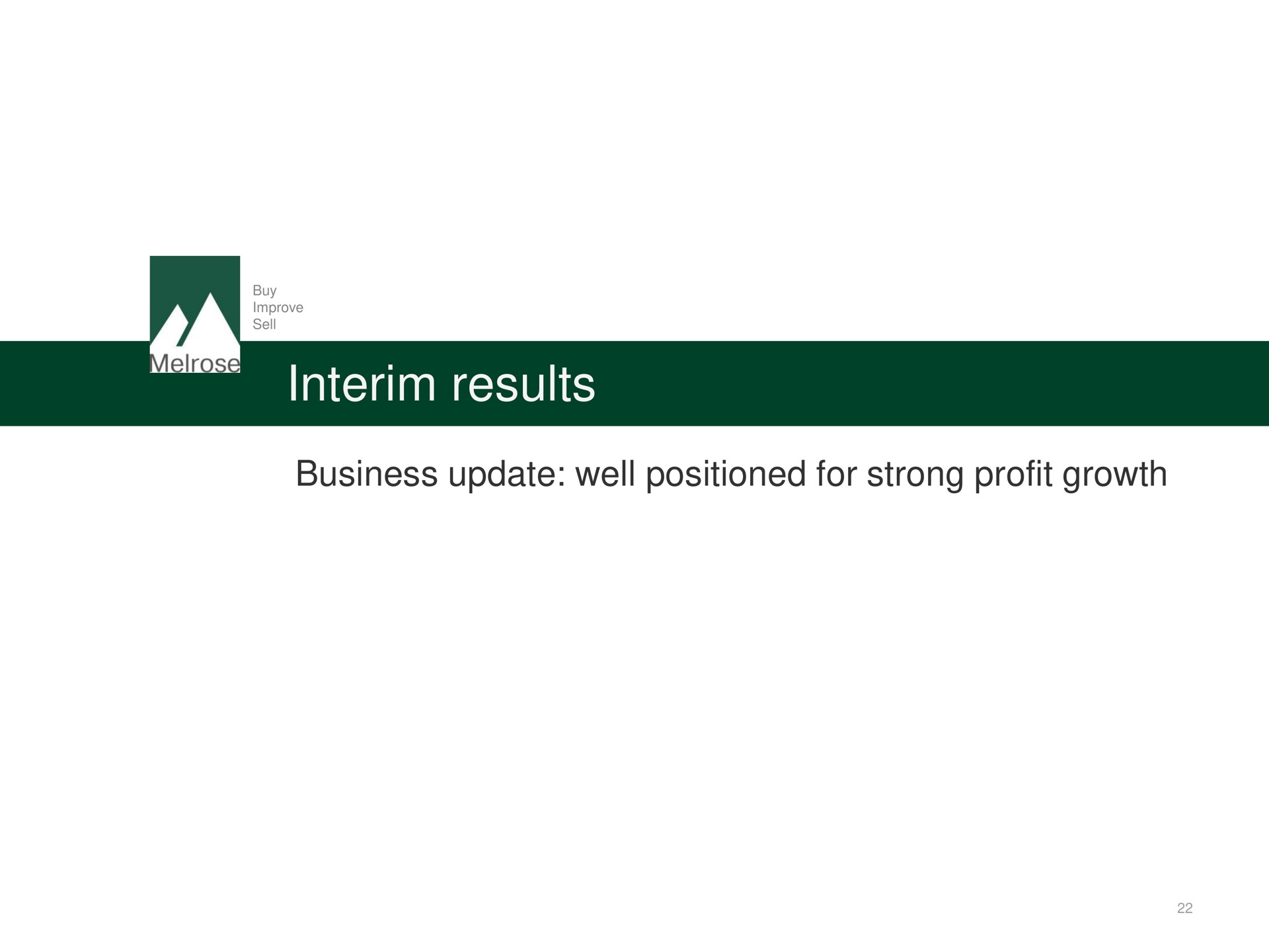 interim results business update well positioned for strong profit growth | Melrose