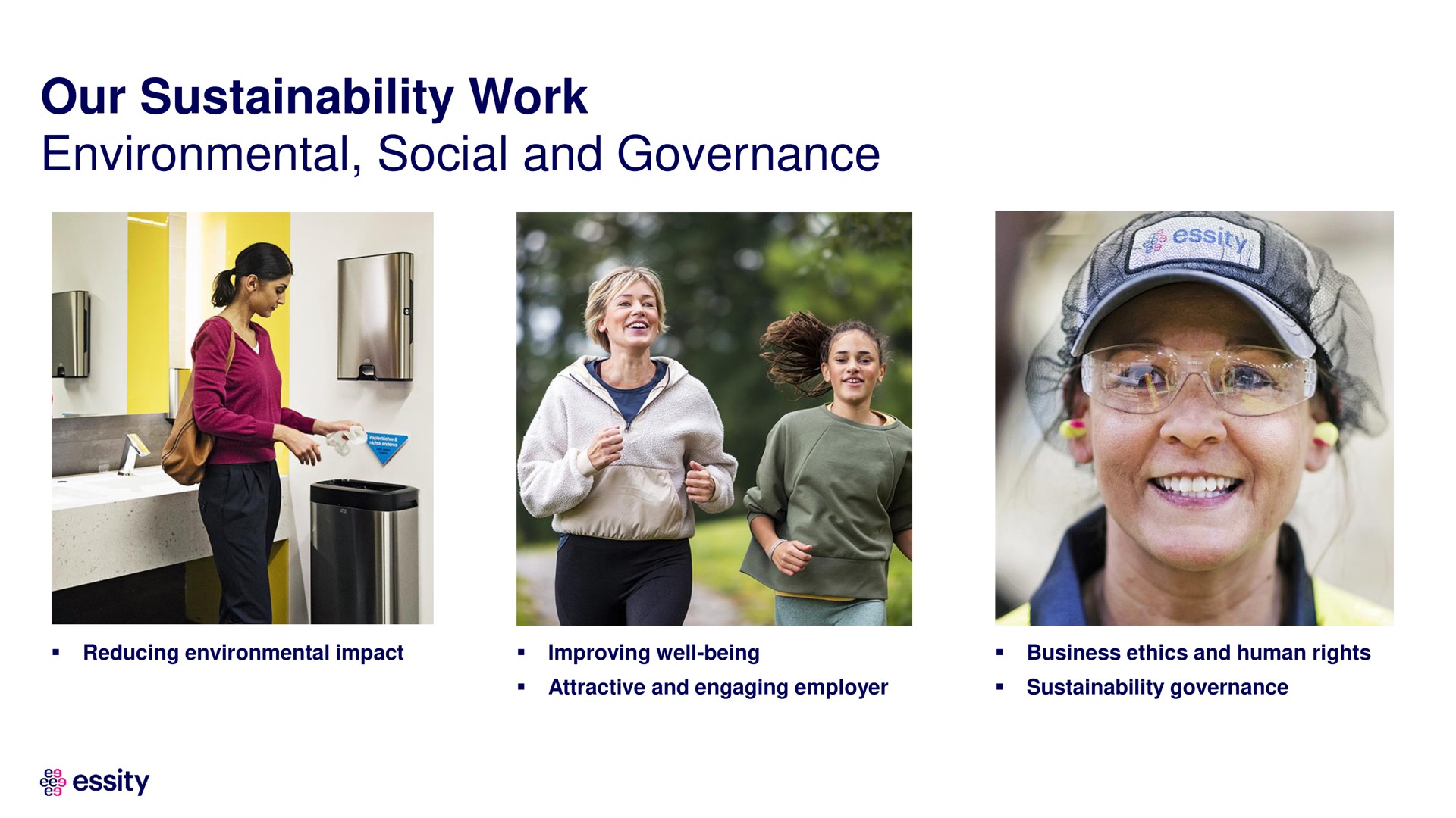our work environmental social and governance | Essity