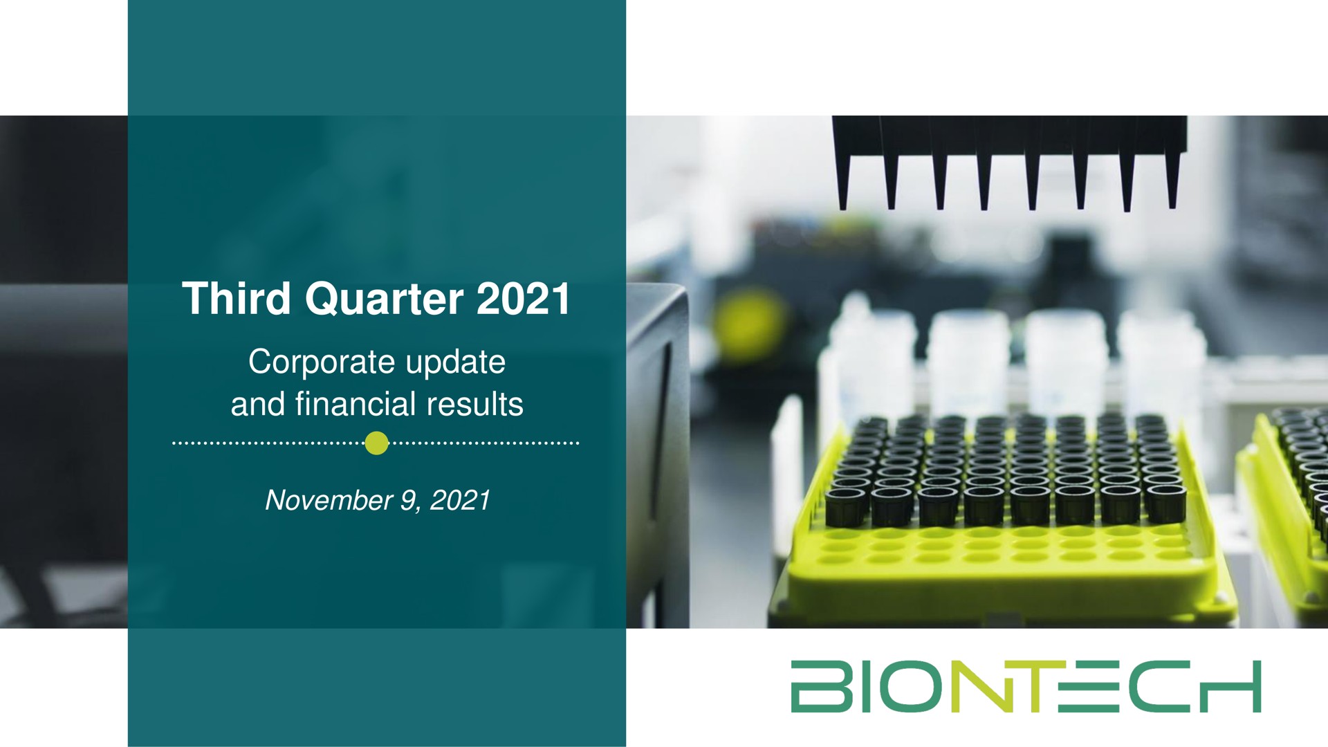 third quarter corporate update and financial results | BioNTech