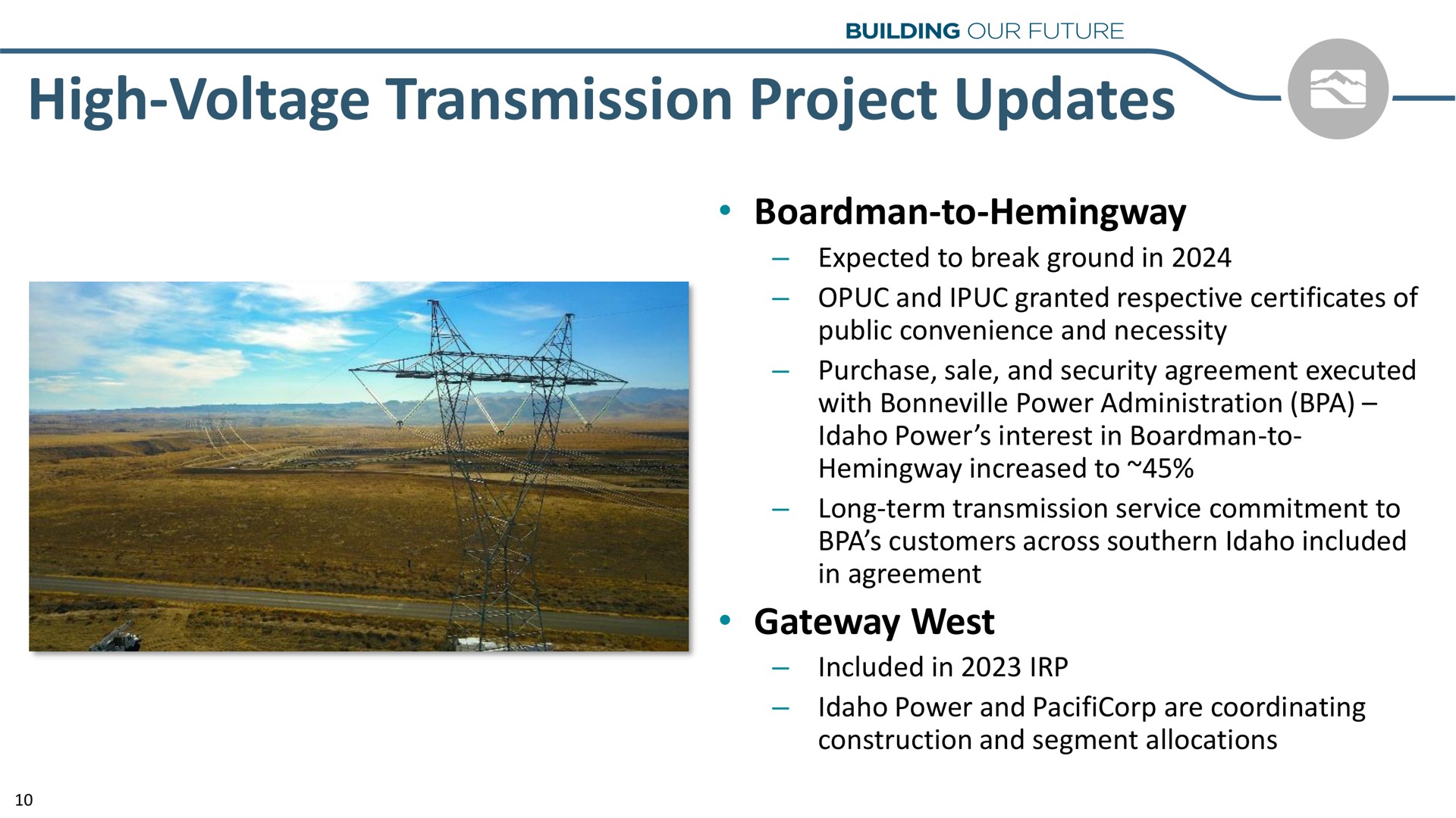 high voltage transmission project updates boardman to gateway west | Idacorp