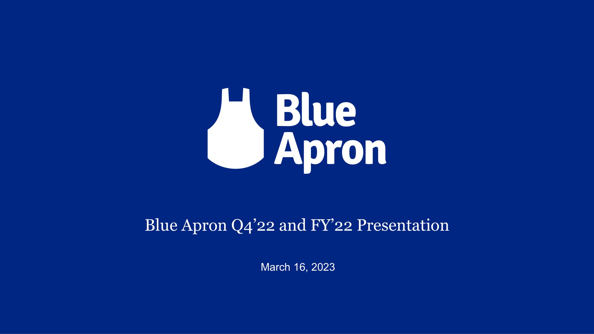 blue apron and presentation | Blue Apron