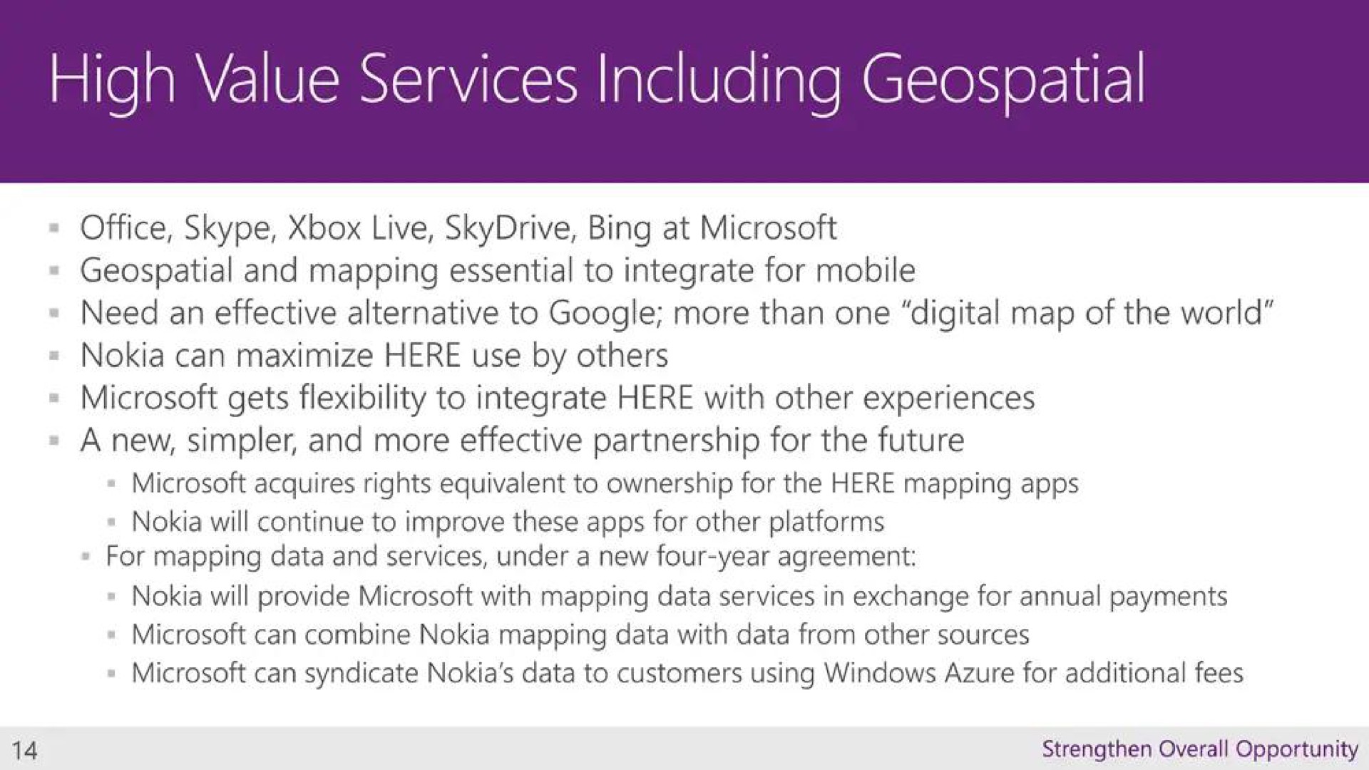 high value services including | Microsoft
